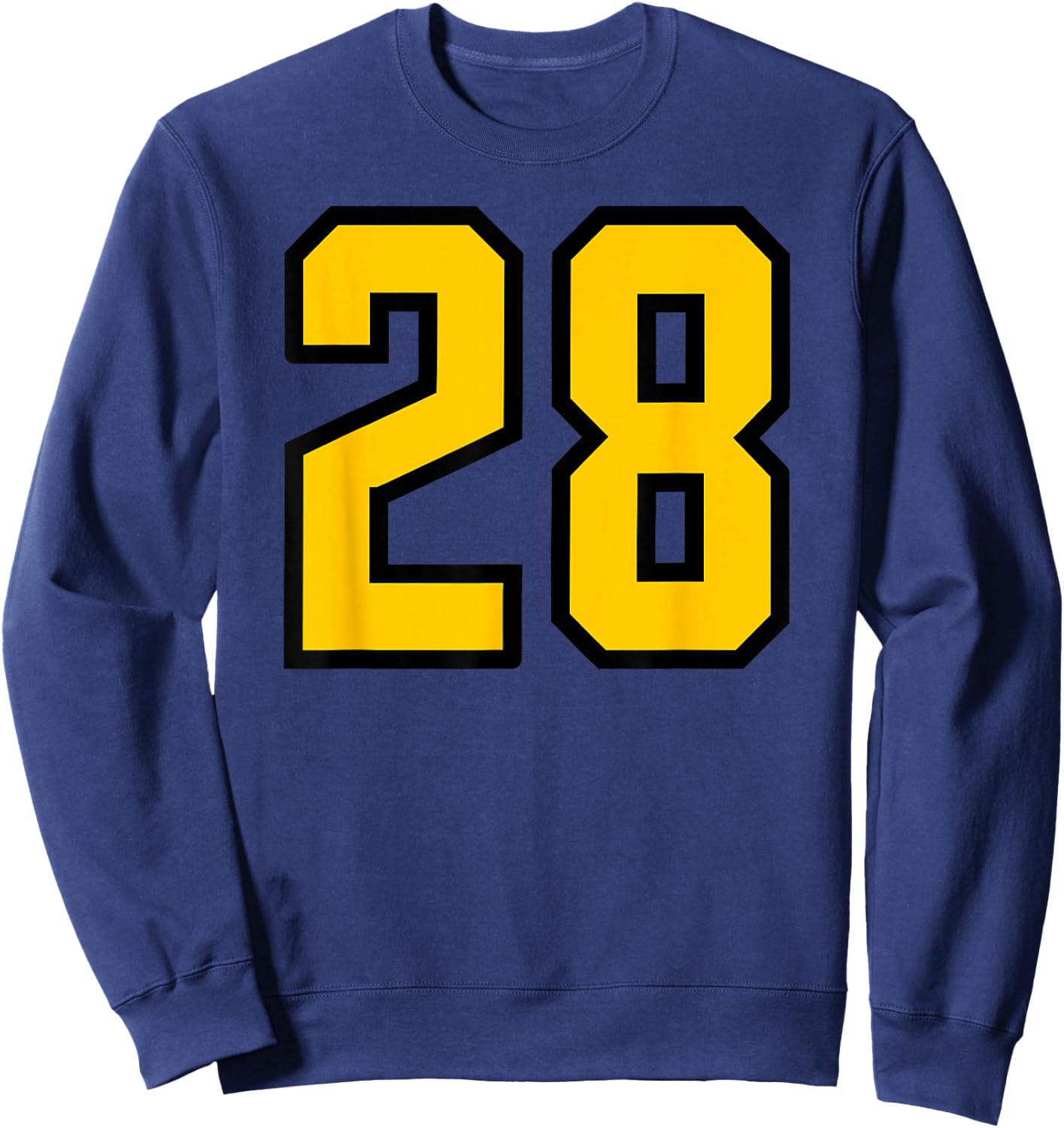 Number #28 Yellow Black Number Sweatshirt - Sweatshirt | Navy