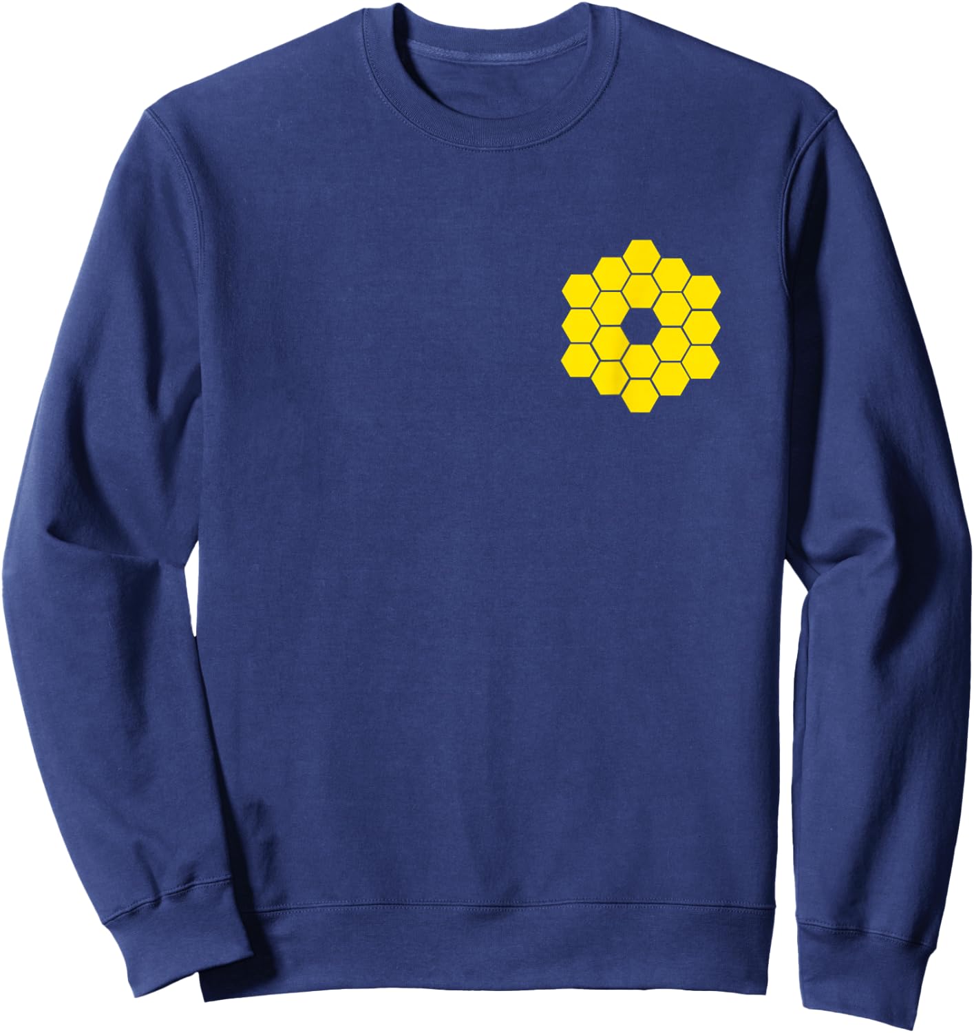Webb Space Telescope Mirrors Yellow Hexagons JWST Sweatshirt - Sweatshirt | Navy