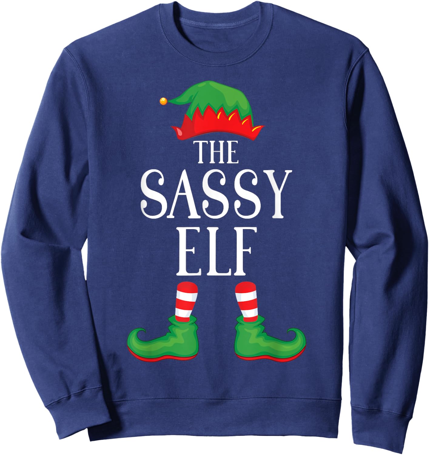 Sassy Elf Matching Group Xmas Funny Family Christmas Sweatshirt - Sweatshirt | Navy