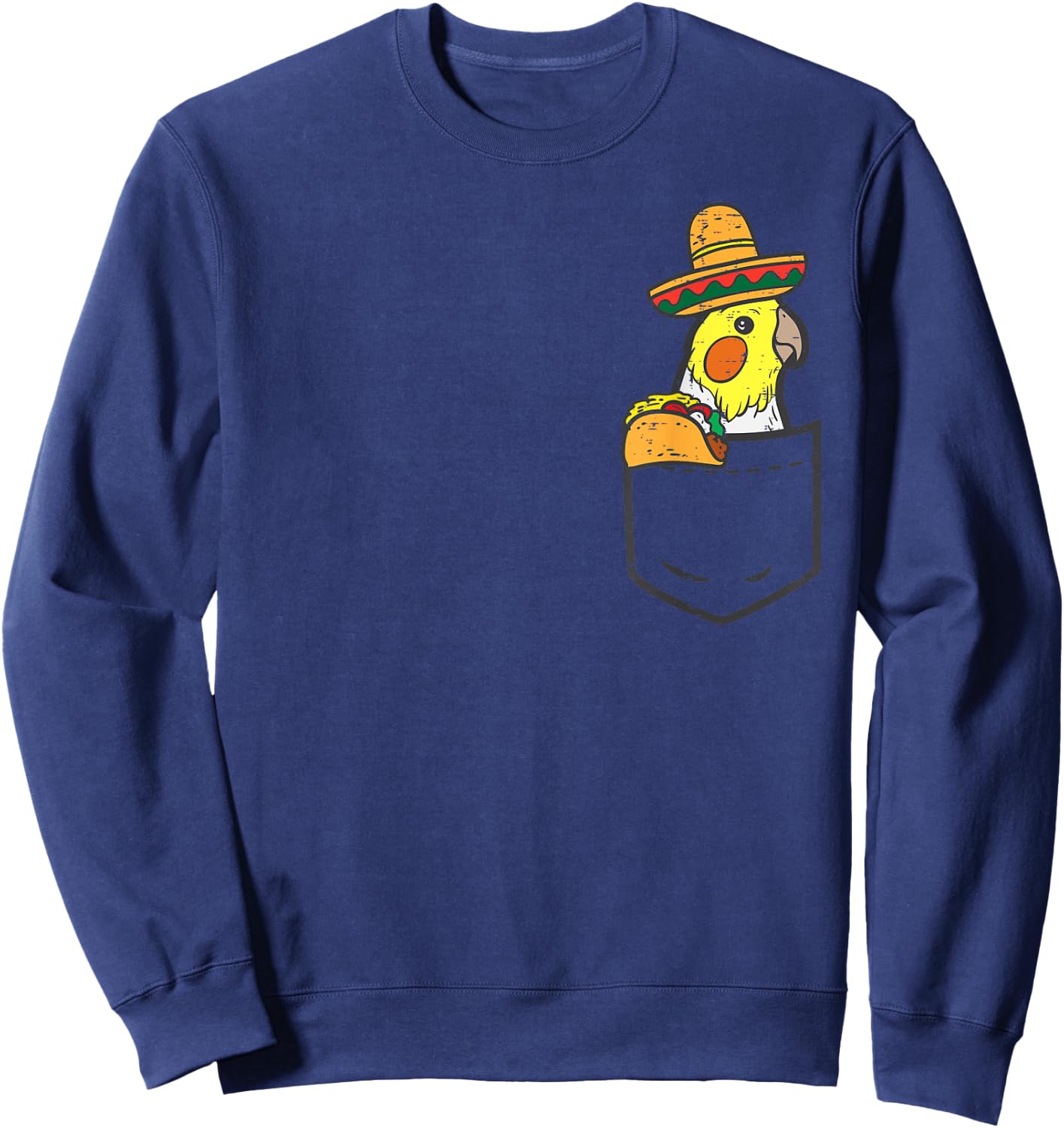 Mexican Cockatiel Bird Pocket Fiesta Cinco De Mayo Kids Sweatshirt - Sweatshirt | Navy