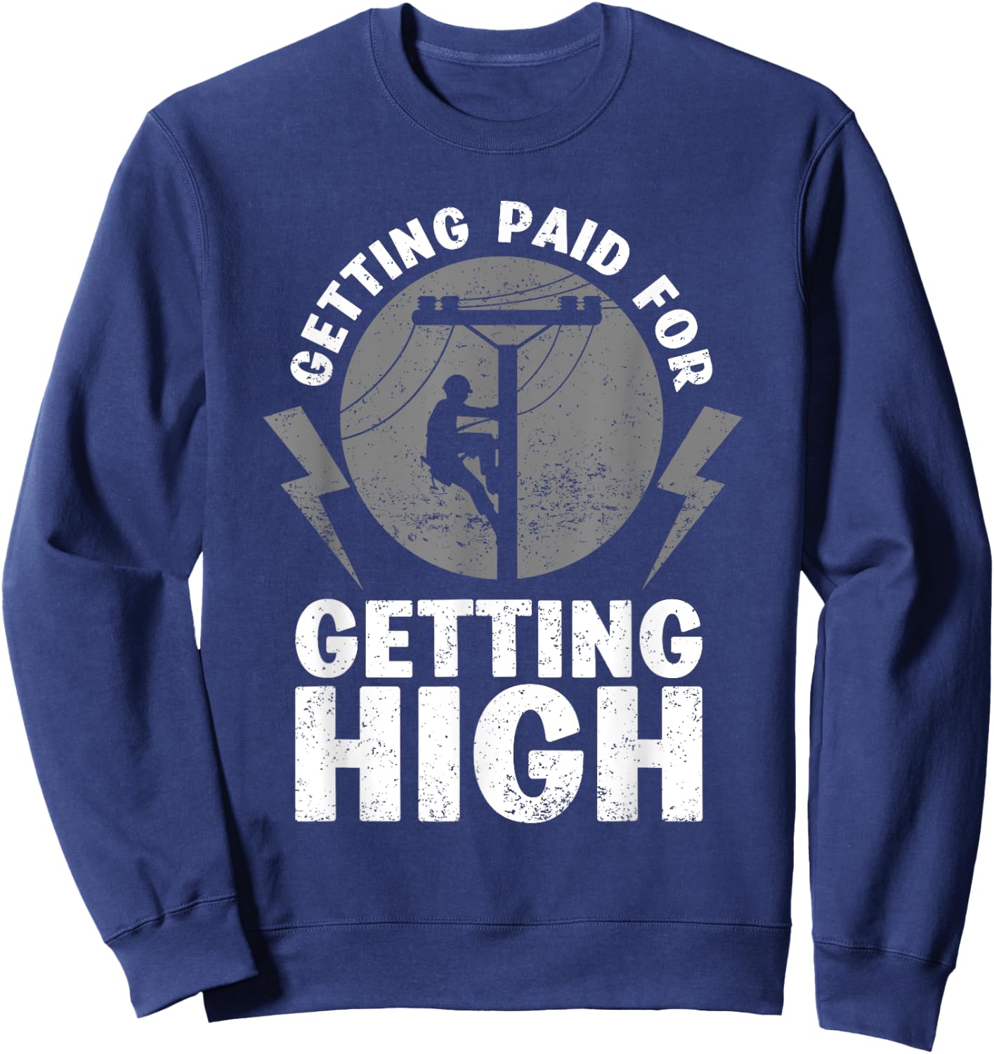 Funny Electrician Gift Electrical Power Lineman Men Boys Sweatshirt - Sweatshirt | Navy