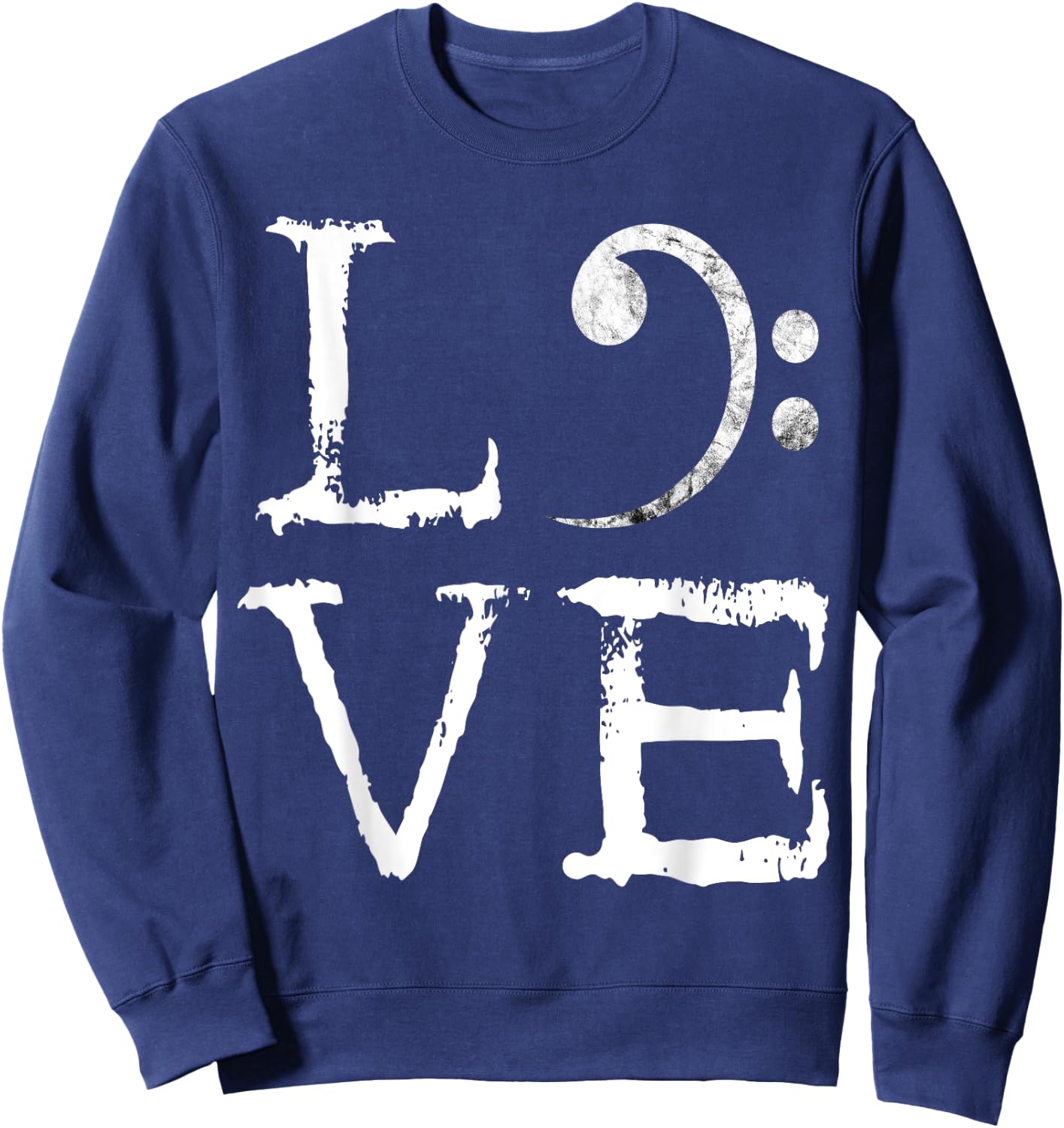 Bass Clef Creepy Love Bass Guitar Player Bass Guitarist Sweatshirt - Sweatshirt | Navy