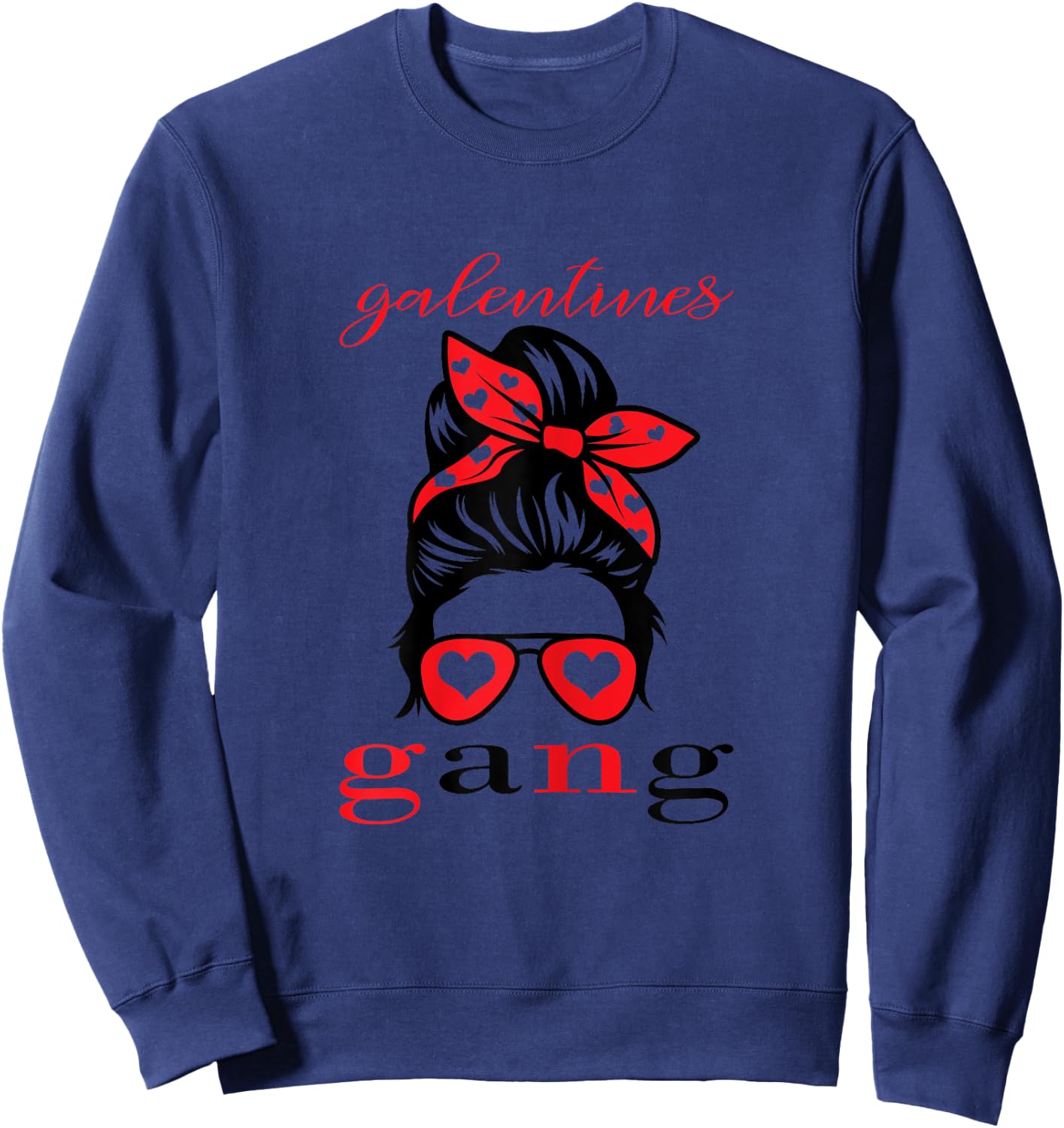 2023 Galentines Gang/valentine's Day Sunglasses Girl Sweatshirt - Sweatshirt | Navy