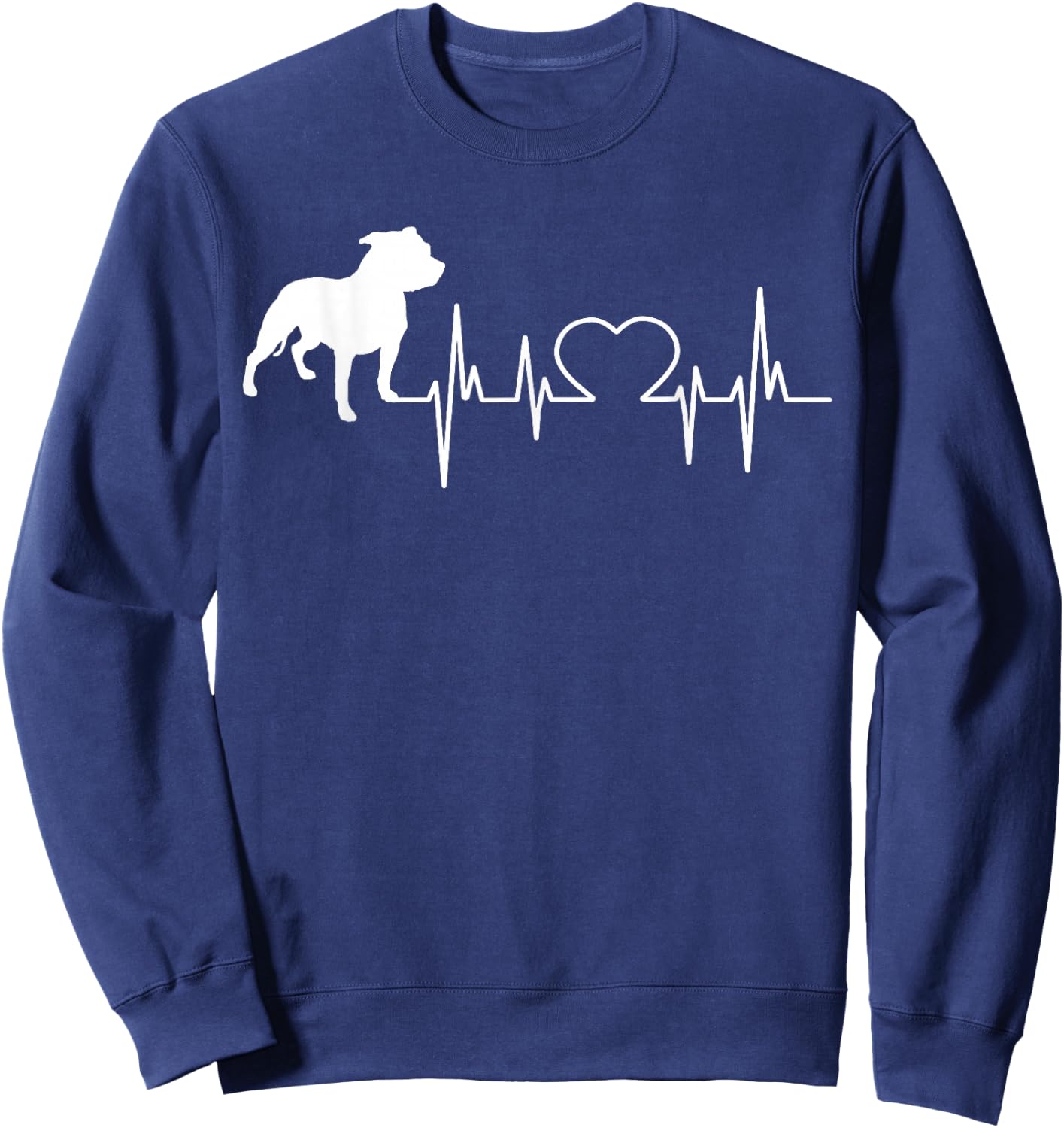 American Pitbull Terrier APBT Heartbeat Sweatshirt - Sweatshirt | Navy