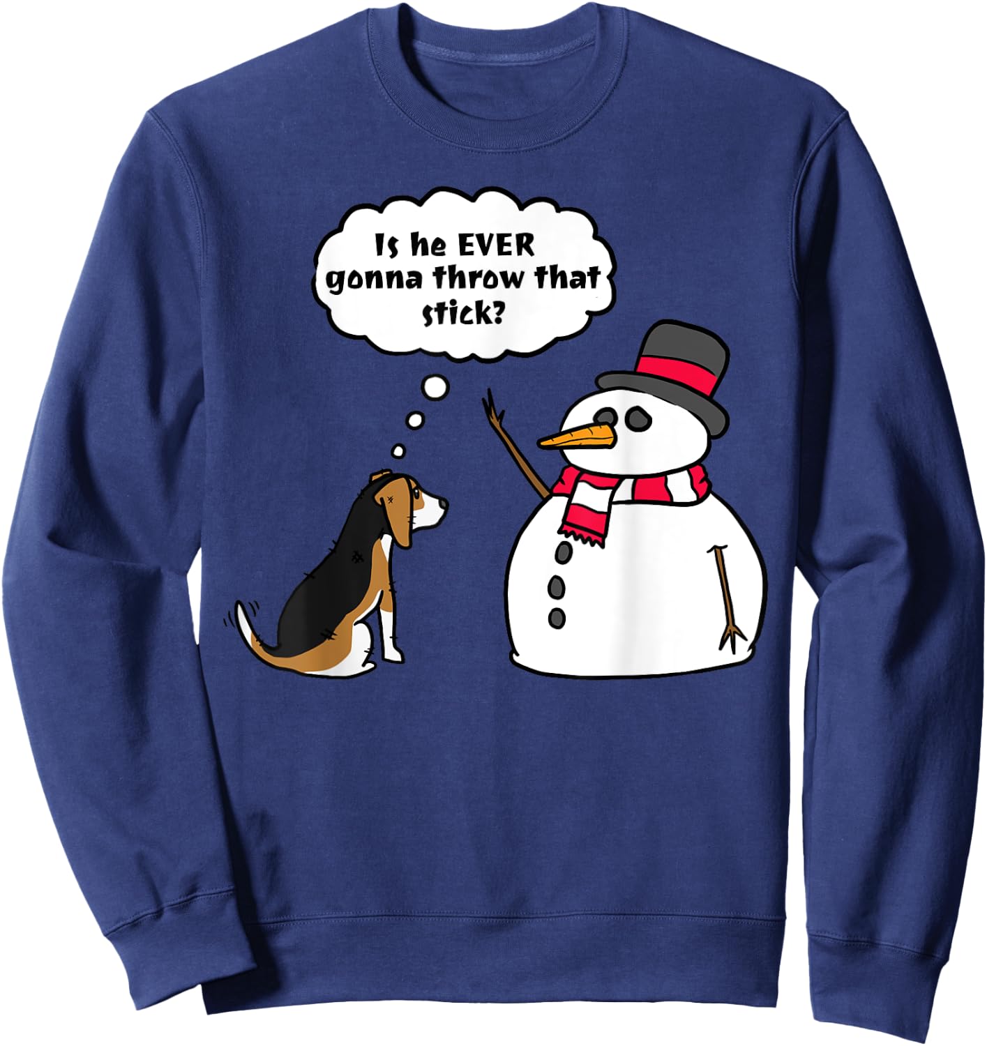 Beagle Snowman Christmas Dog Shirt Sweatshirt - Sweatshirt | Navy