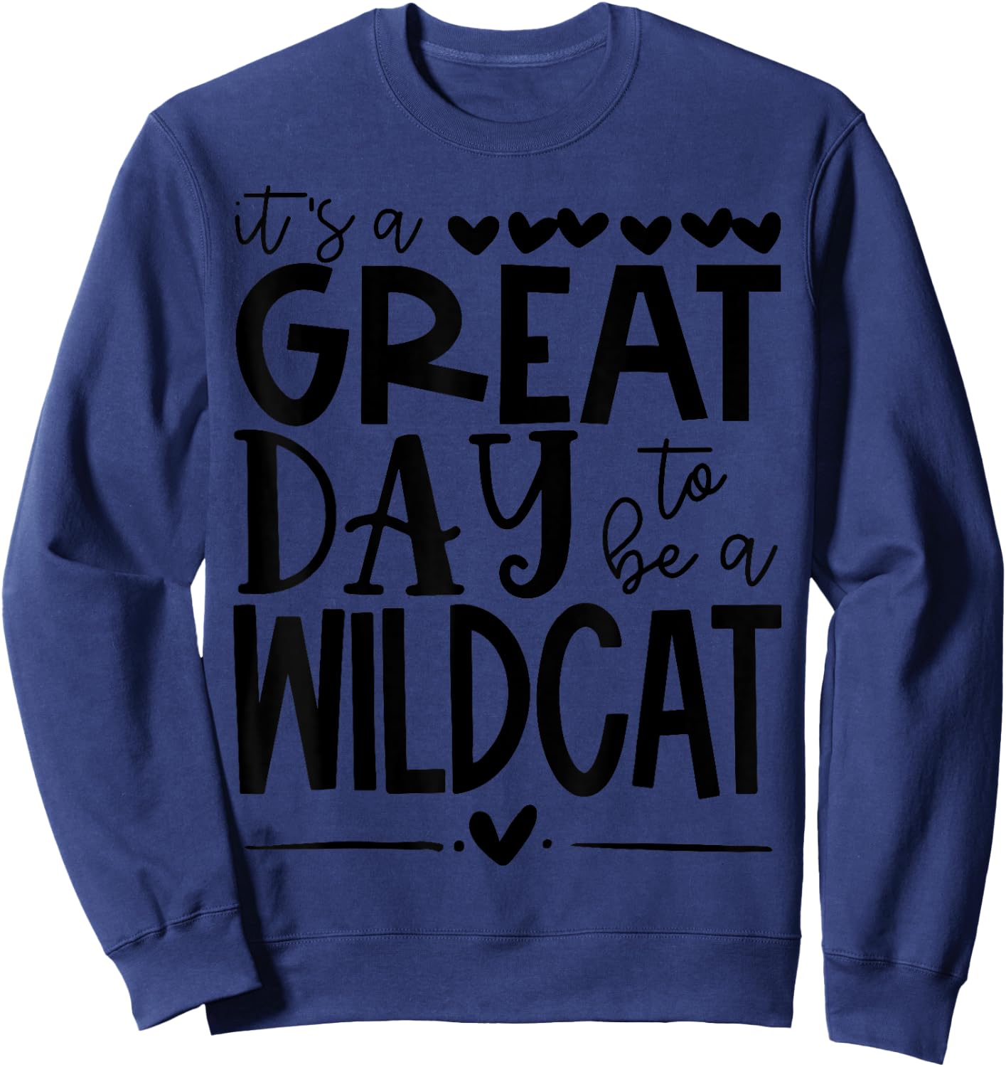Wildcats School Sports Fan Team Spirit Great Day Women Kids Sweatshirt - Sweatshirt | Navy