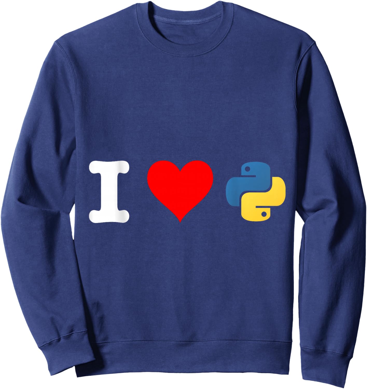 I Love Python Programming Language Design Sweatshirt - Sweatshirt | Navy