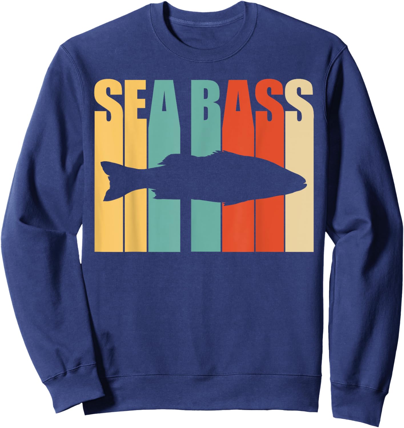 Seabass Shirt - Seabass Fishing Sweatshirt - Sweatshirt | Navy