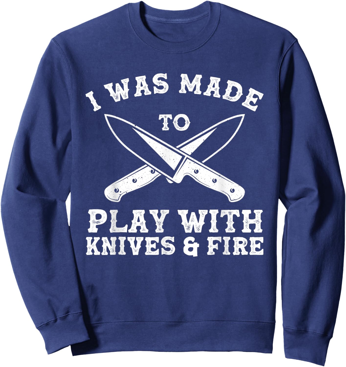 Funny Chef Design Women Chef Knife Kitchen Apparel Sweatshirt - Sweatshirt | Navy