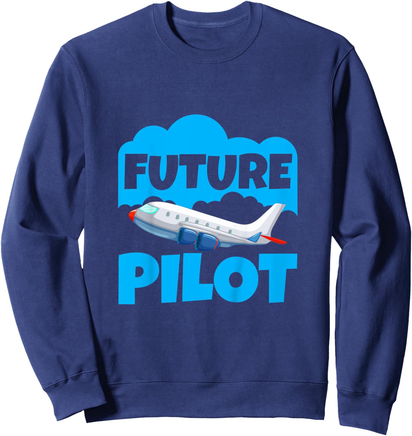 Kids Future Pilot of Airplanes, Toddler Boy Girl, Kid Pilot Sweatshirt - Sweatshirt | Navy