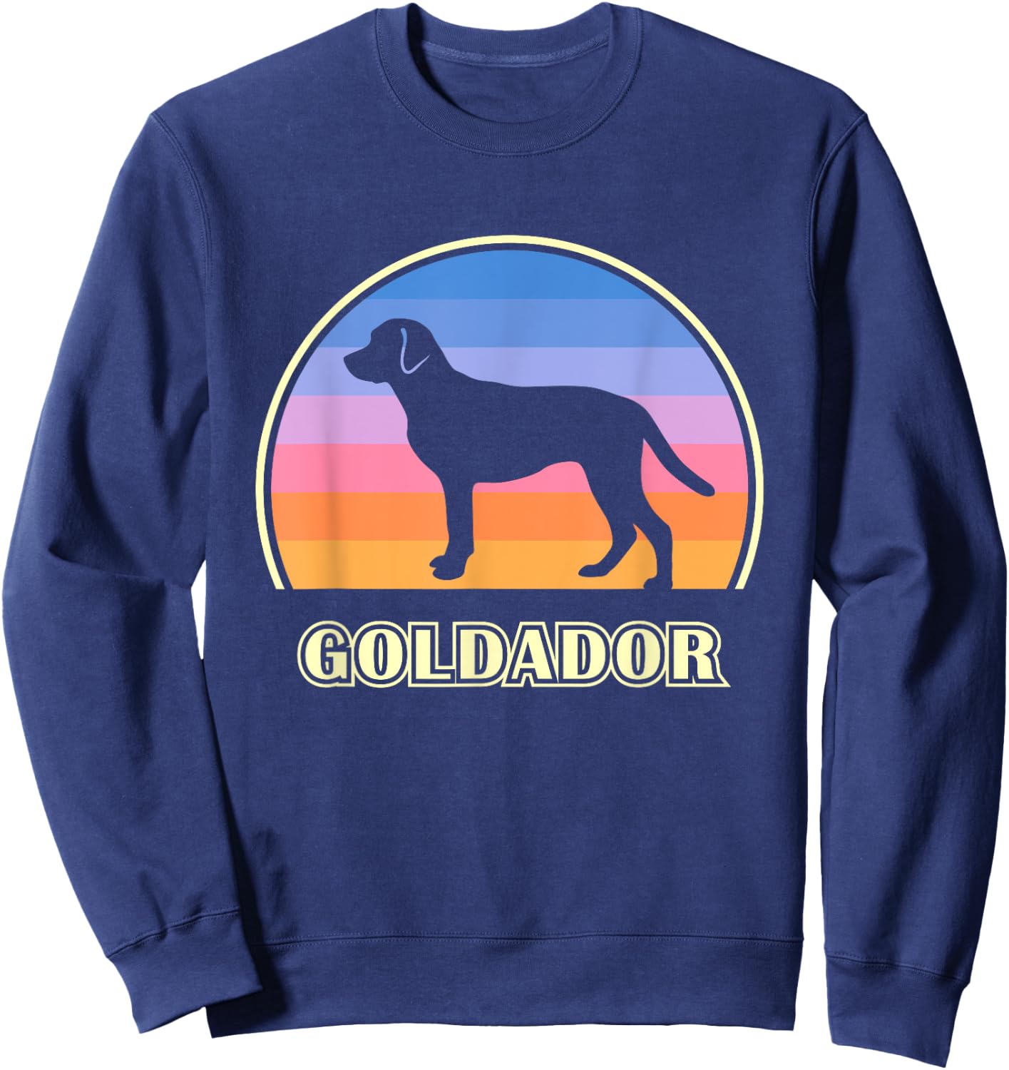 Goldador Vintage Sunset Dog Men Women Girls Kids Sweatshirt - Sweatshirt | Navy