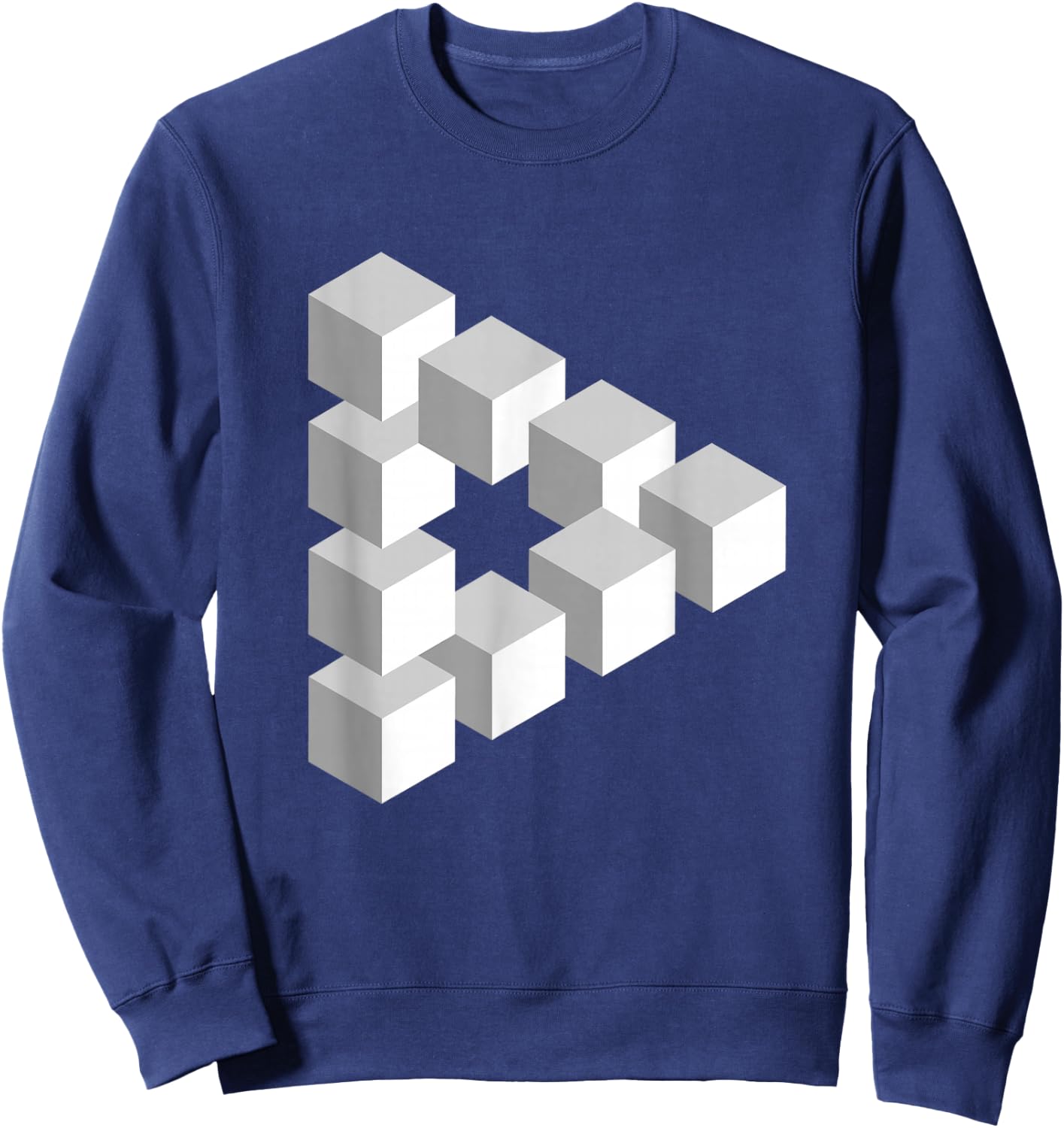 Optical Illusion Penrose Triangle Sweatshirt - Sweatshirt | Navy