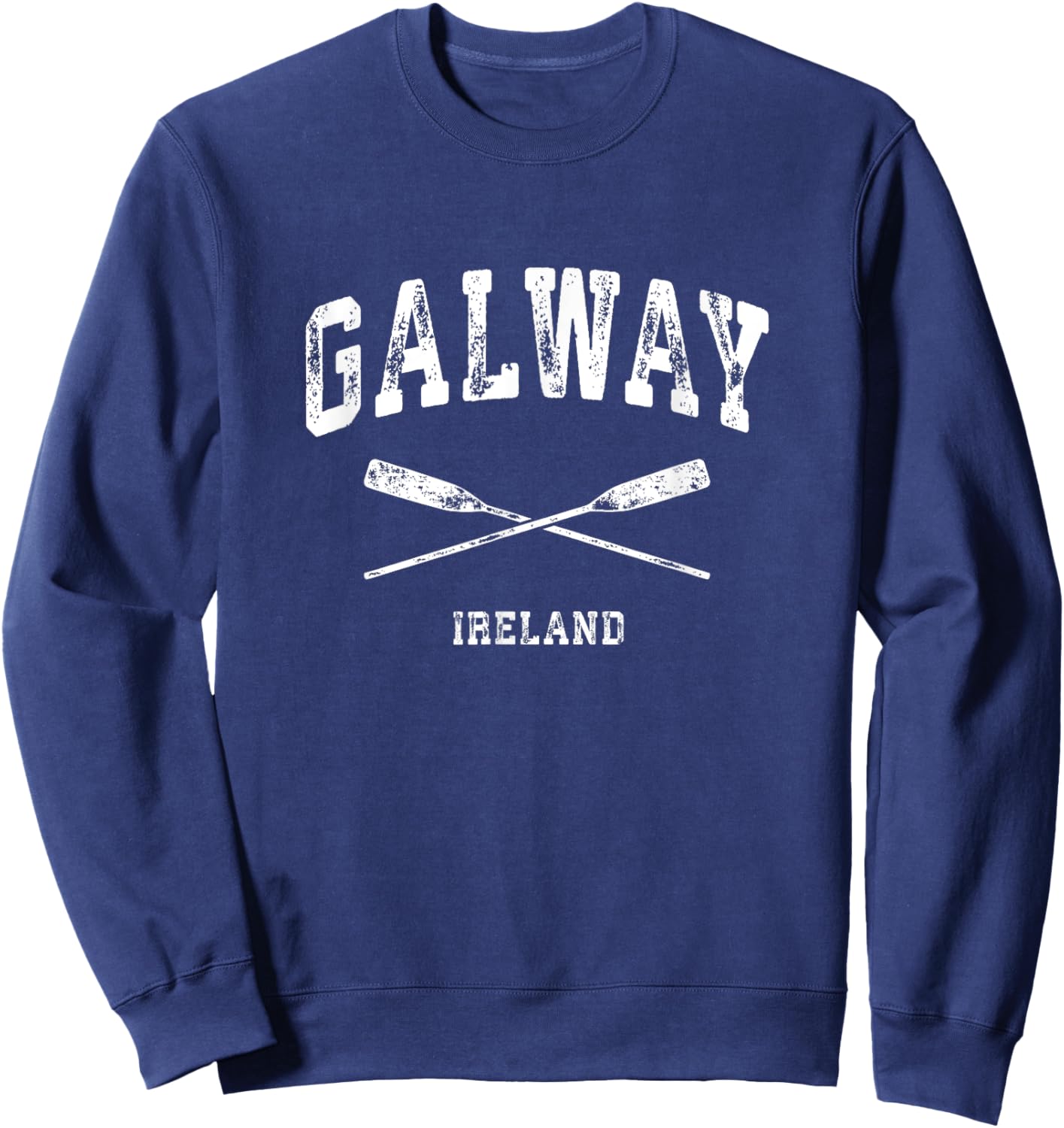 Galway Ireland Vintage Nautical Crossed Oars Sweatshirt - Sweatshirt | Navy