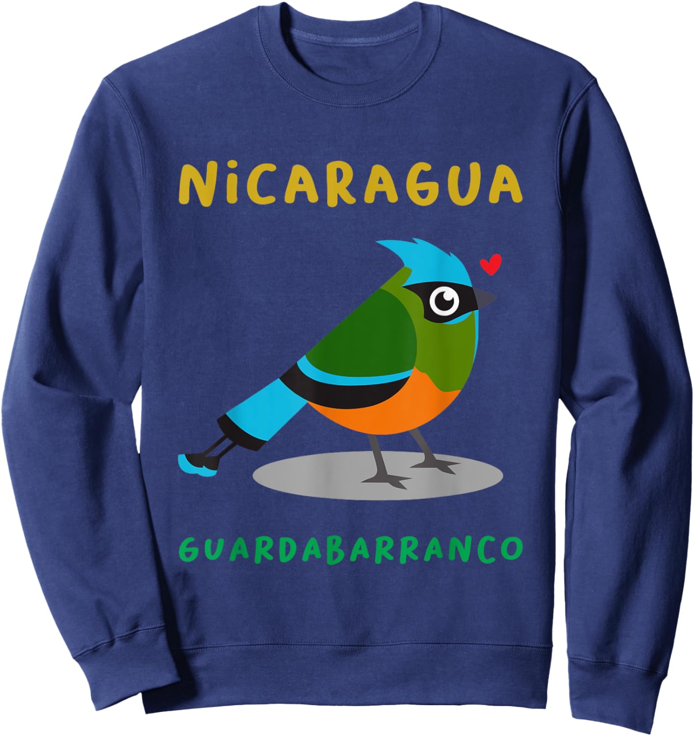 Nicaragua Guardabarranco Colorful national bird shirt Sweatshirt - Sweatshirt | Navy