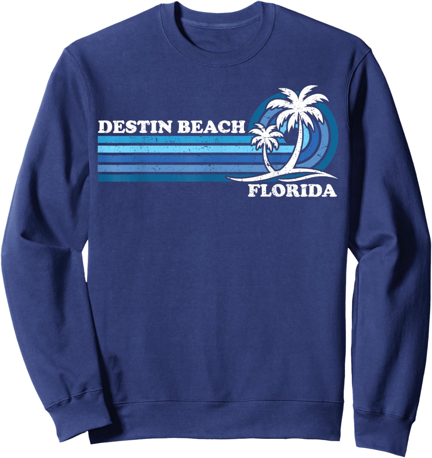 Retro Vintage Family Vacation Florida Destin Beach Sweatshirt - Sweatshirt | Navy