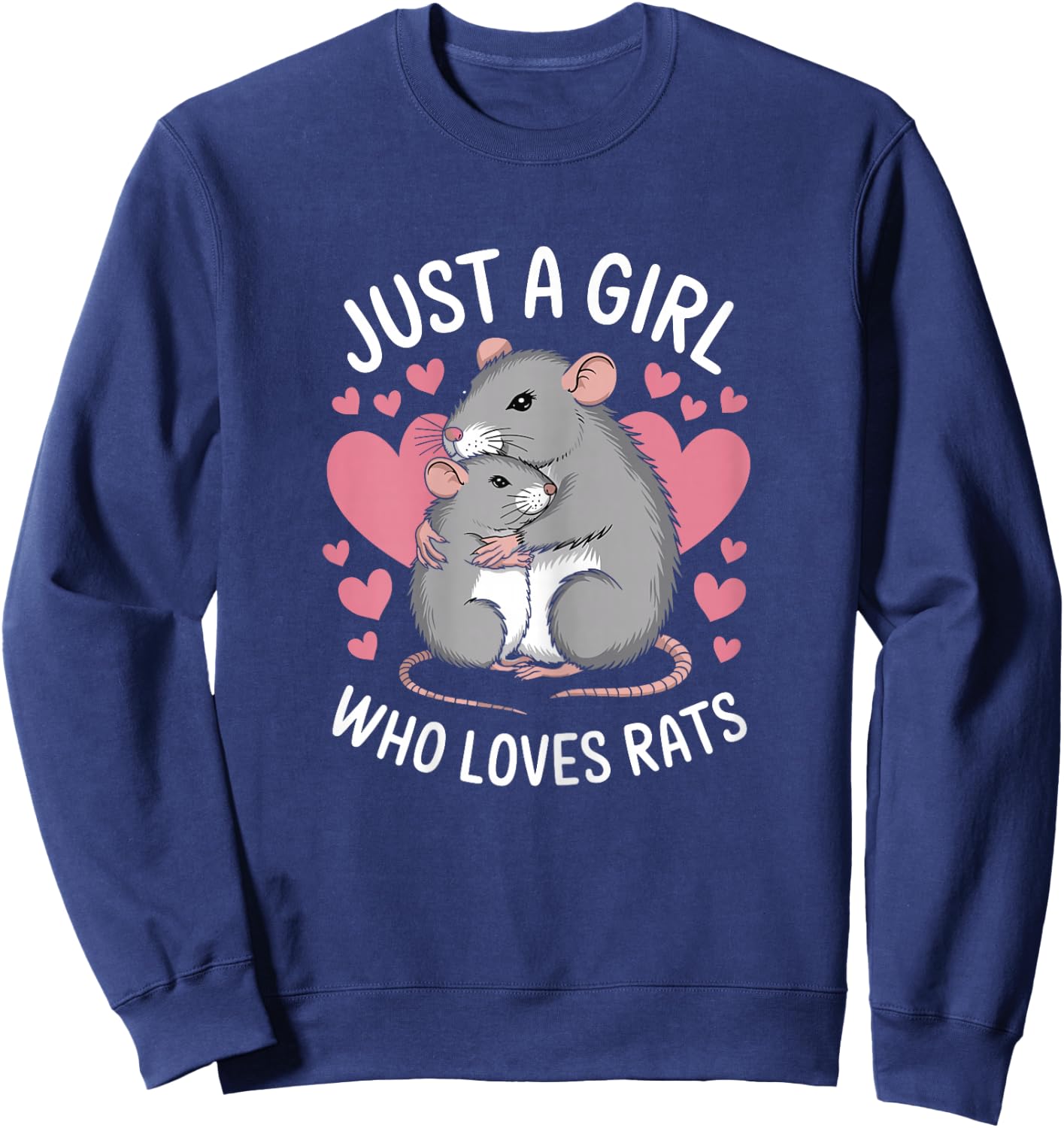 Just A Girl Who Loves Rats Kids Girls Women Rat Lover Sweatshirt - Sweatshirt | Navy