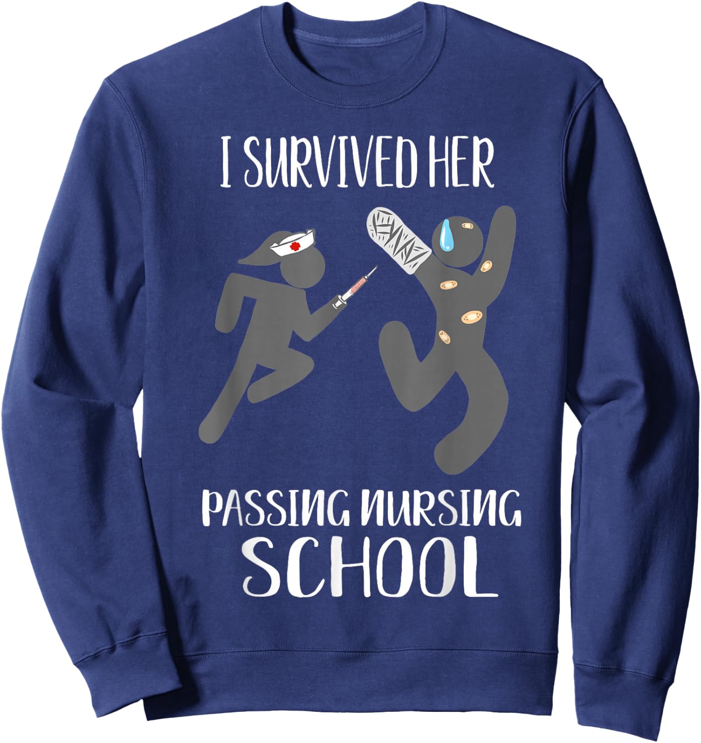 I Survived Her Passing Nursing School Boyfriend Men Sweatshirt - Sweatshirt | Navy