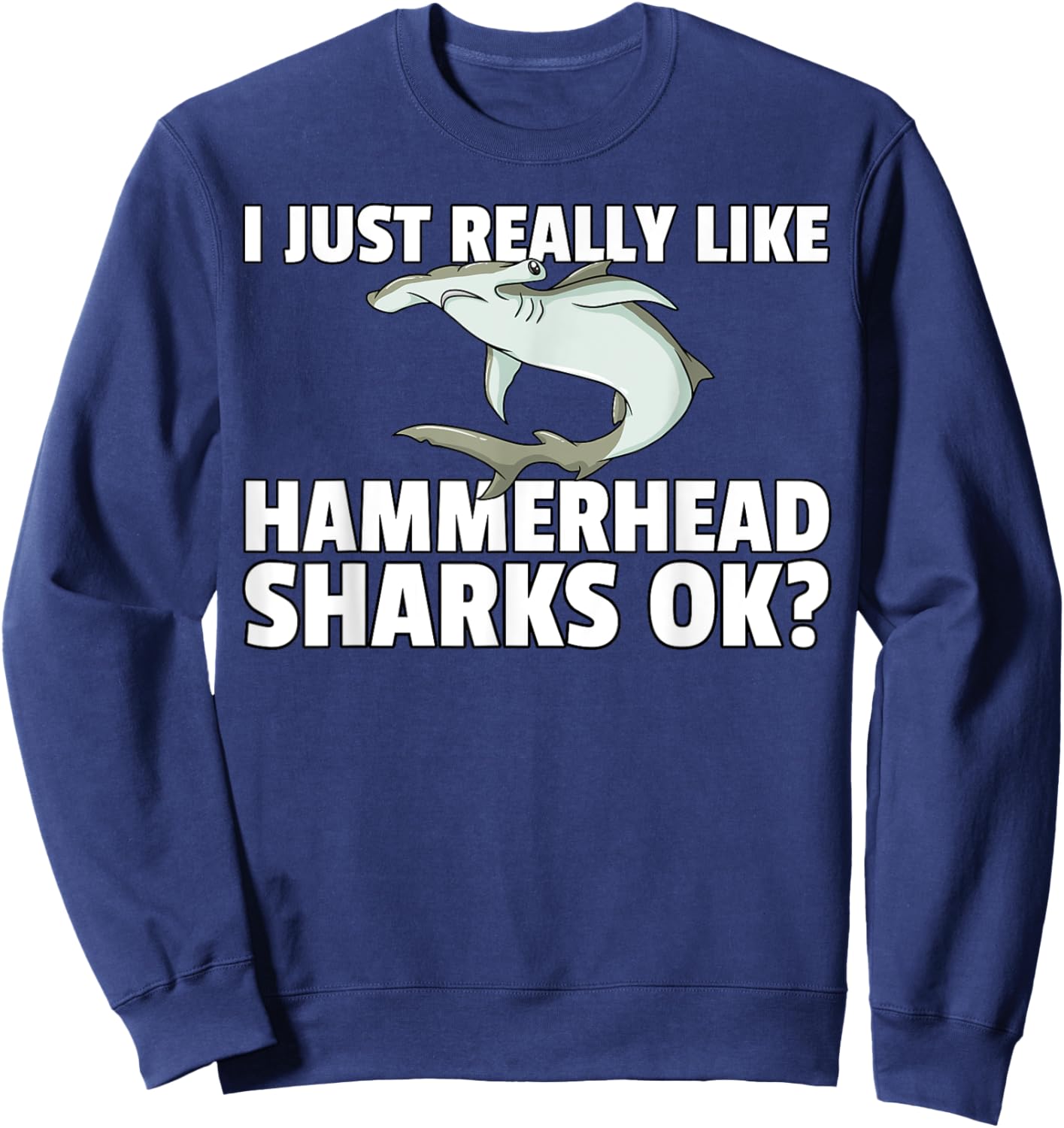 Hammerhead Shark Kids Sweatshirt - Sweatshirt | Navy