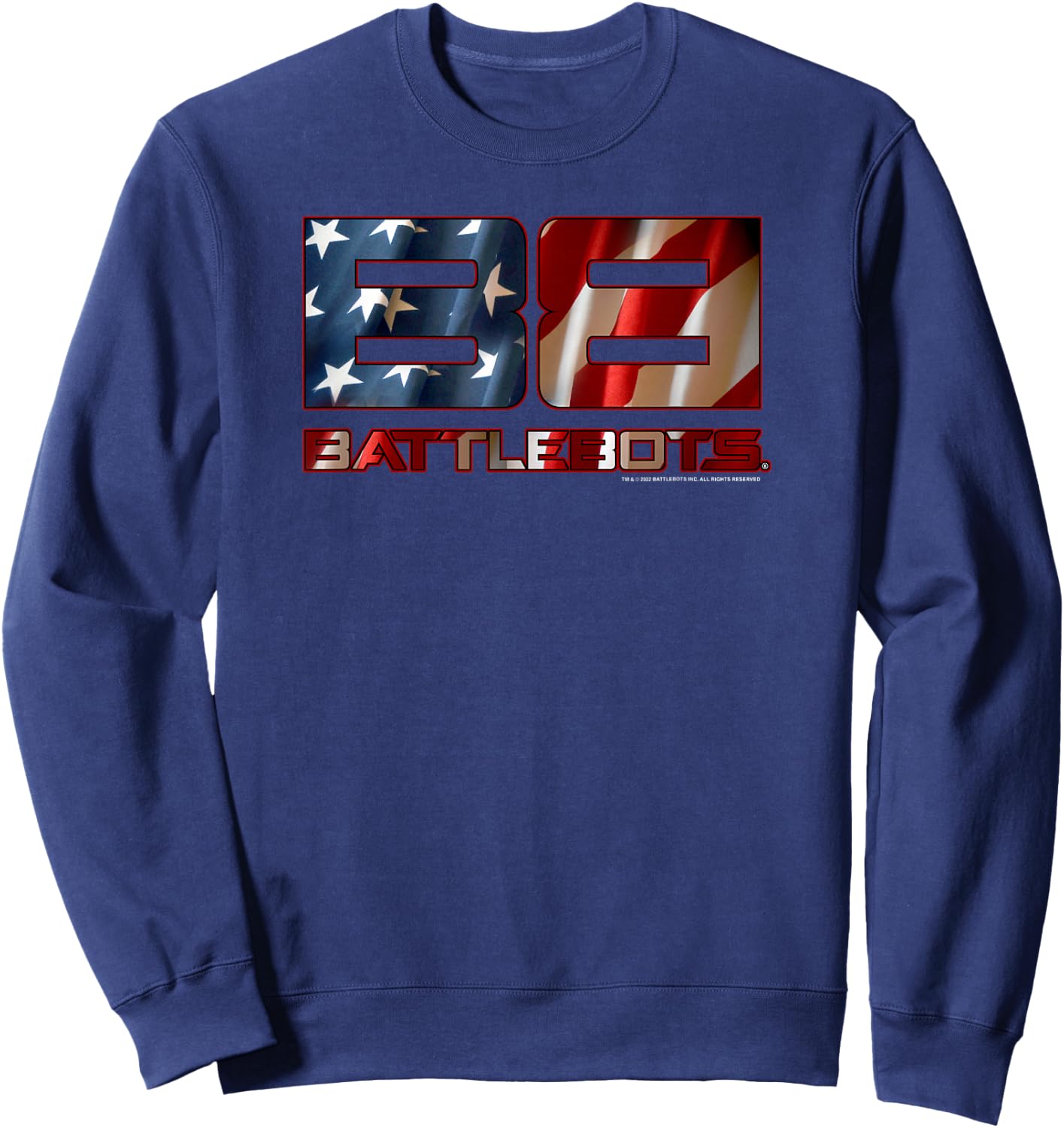 BattleBots Logo American Flag Fill Small Sweatshirt - Sweatshirt | Navy