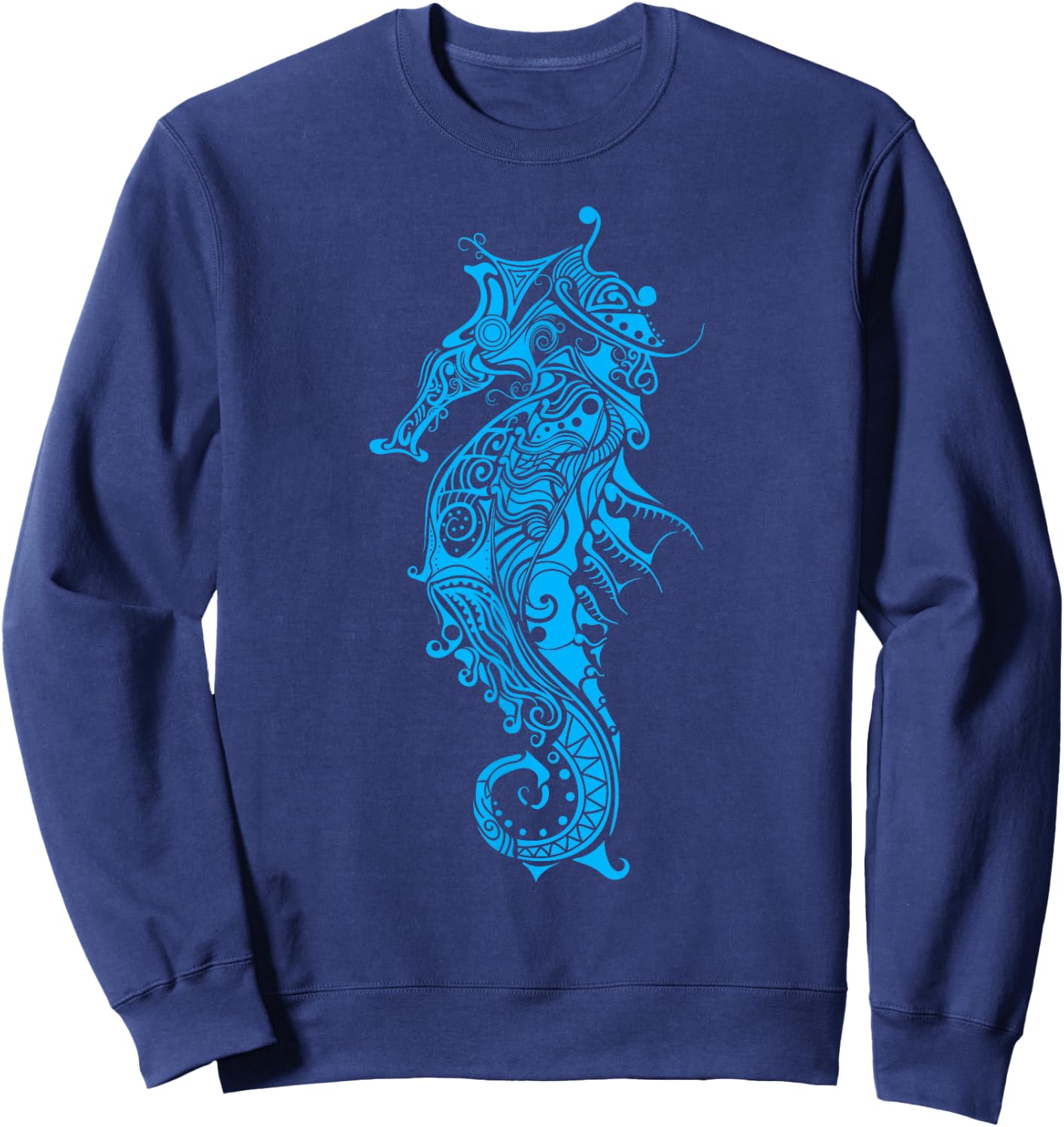 Tribal Seahorse Shirt - Seahorse Lovers Shirt - Seahorse Sweatshirt - Sweatshirt | Navy