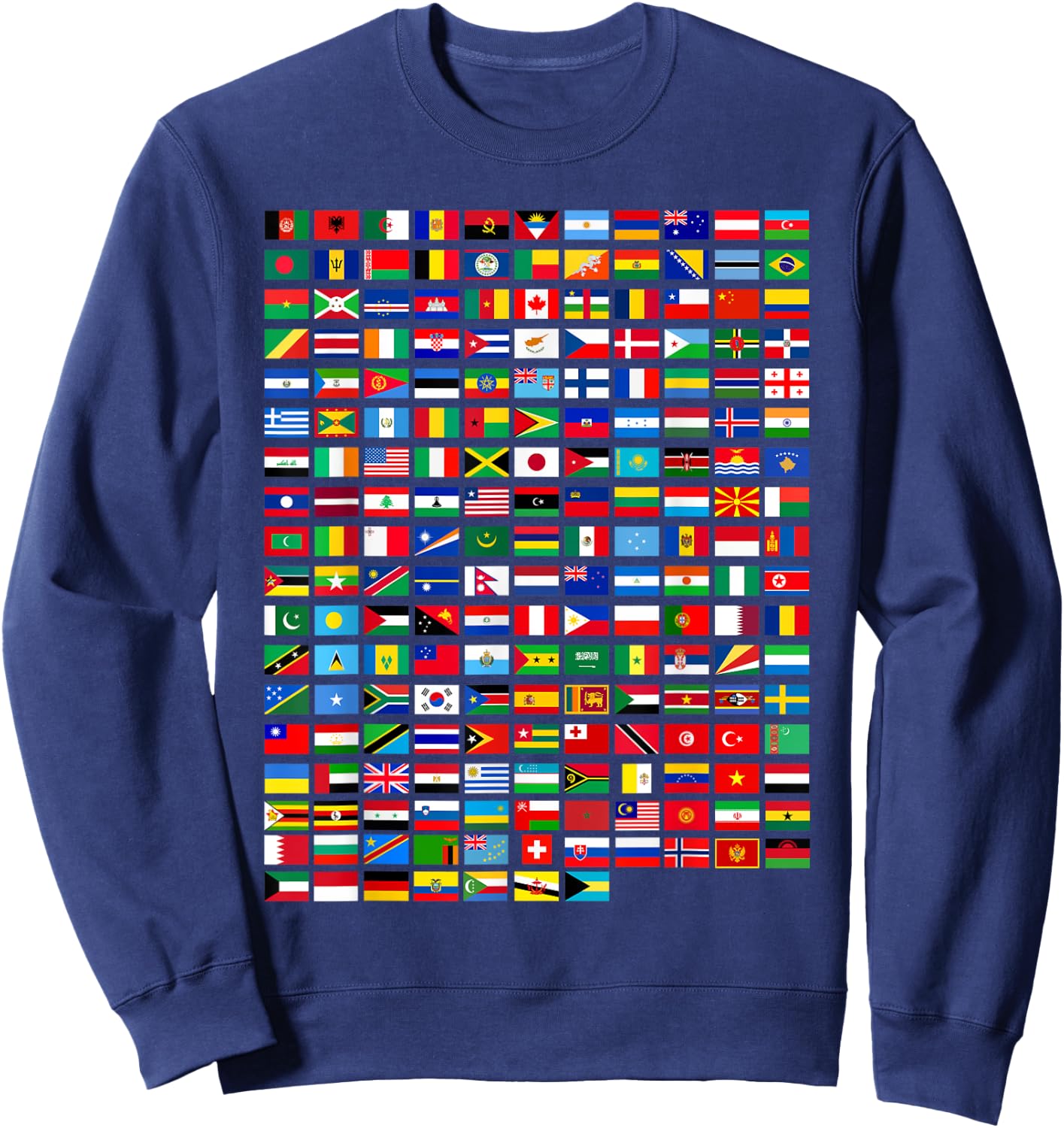 Flags of the Countries of the World Graphic Cool Designs Sweatshirt - Sweatshirt | Navy