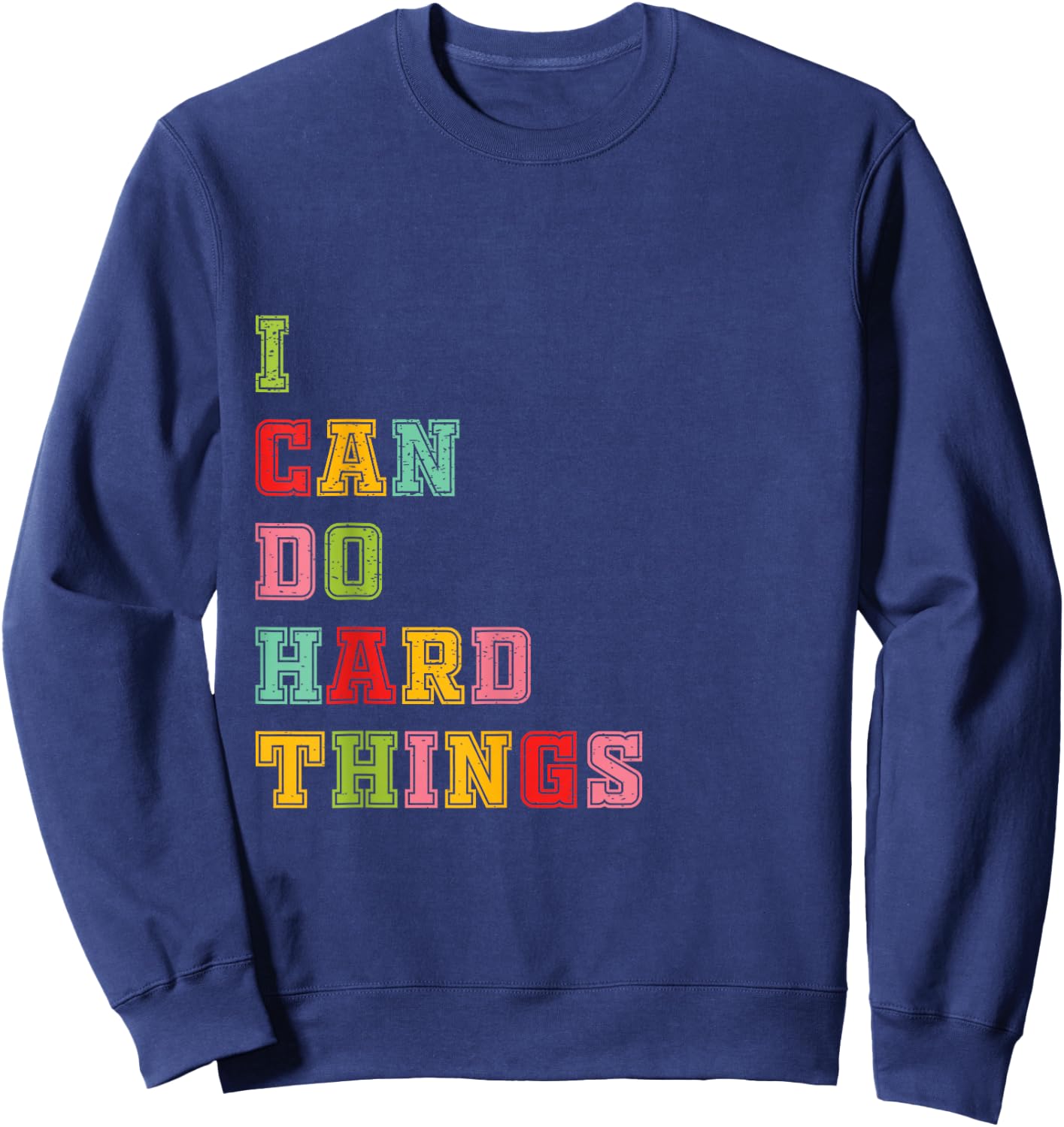 I Can Do Hard Things Workout Summer Casual Tank Sweatshirt - Sweatshirt | Navy