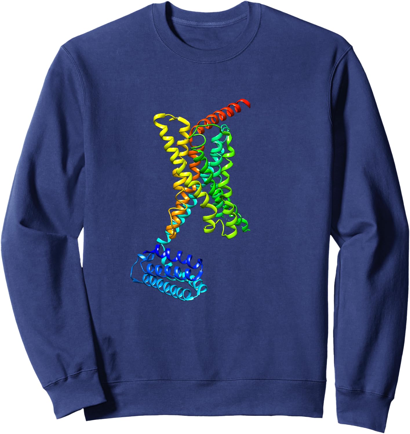 GPCR Ribbon Protein Structure For Molecular Biologists Sweatshirt - Sweatshirt | Navy