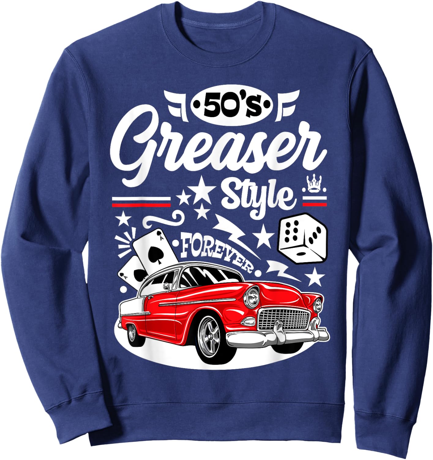 Rockabilly Sock Hop Party 50s Greaser Costumes Rock N Roll Sweatshirt - Sweatshirt | Navy