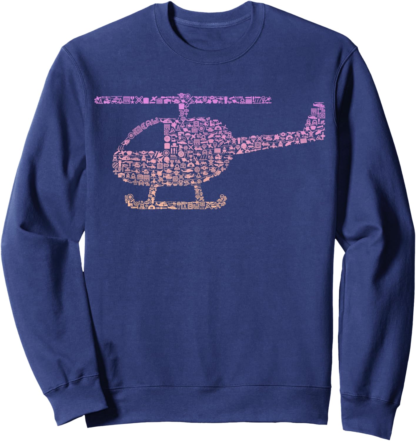 Chopper Silhouette Helicopter Pilot Gear | Girls Helicopter Sweatshirt - Sweatshirt | Navy