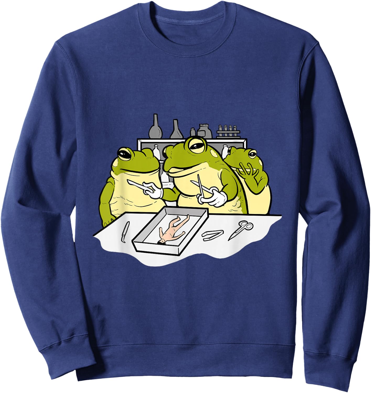 Frog Disection Scientist Sweatshirt - Sweatshirt | Navy