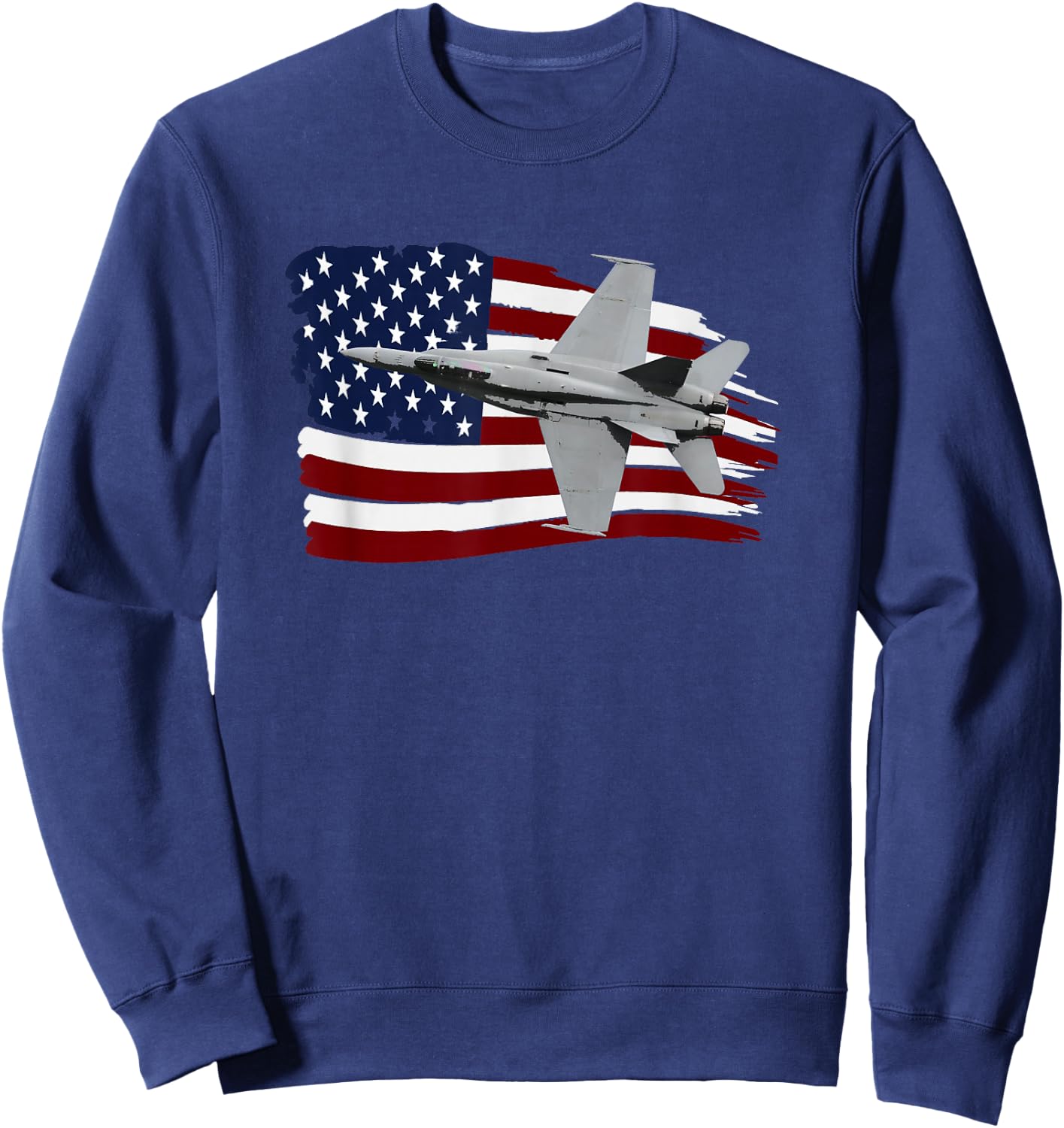 F-18 Super Hornet Pilot Us Flag Stars and Strips Sweatshirt - Sweatshirt | Navy