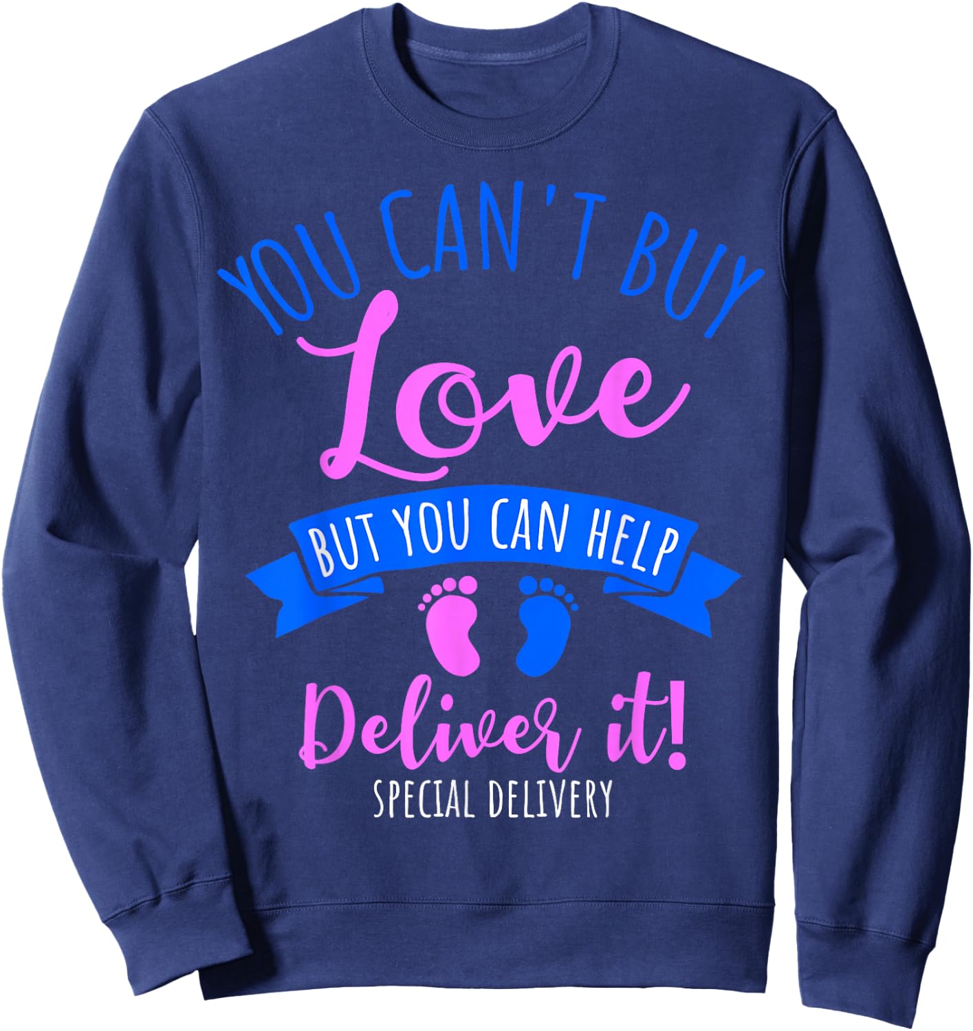 Cute Baby Foot Print Labor and Delivery Nurses Sweatshirt - Sweatshirt | Navy