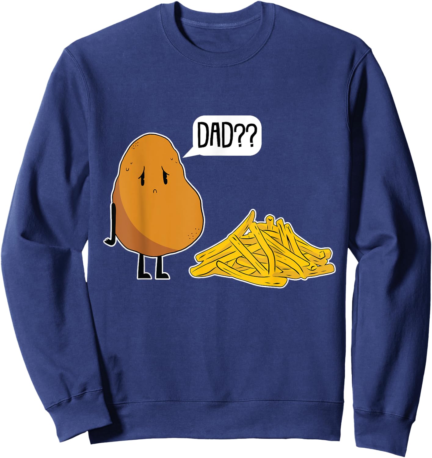 Dad Potato Lazy Halloween Costume Funny French Fries Sweatshirt - Sweatshirt | Navy
