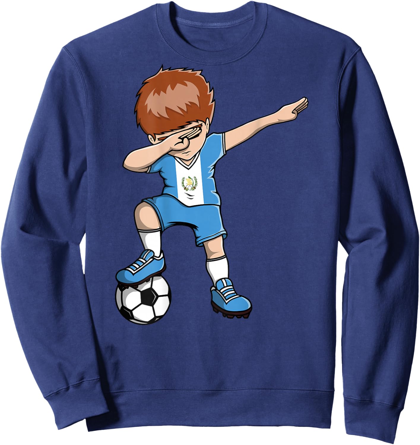 Dabbing Soccer Boy Guatemala Jersey Guatemalan Football Fans Sweatshirt - Sweatshirt | Navy
