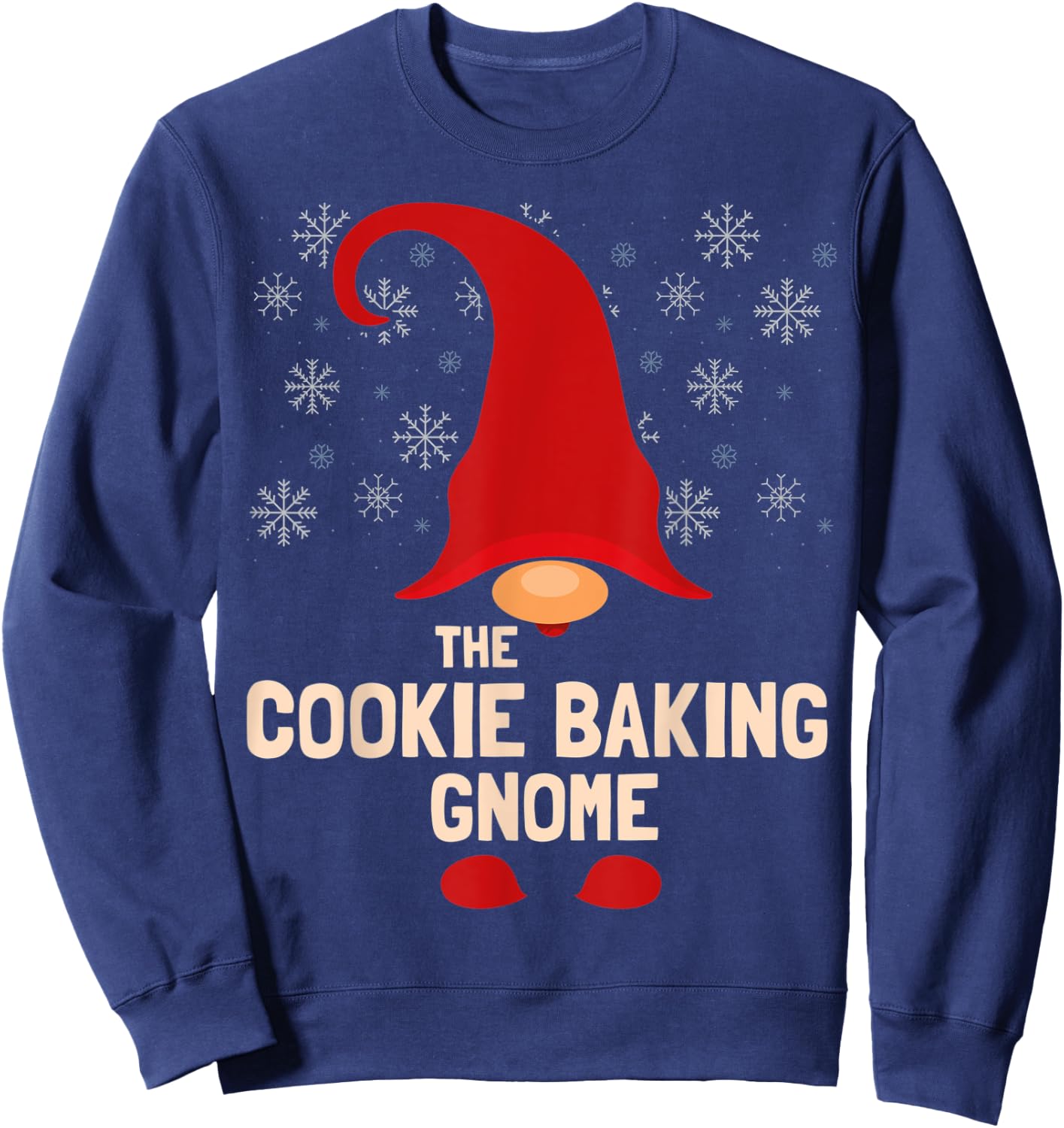 The Cookie Baking Gnome Christmas Family Matching Pajama Sweatshirt - Sweatshirt | Navy
