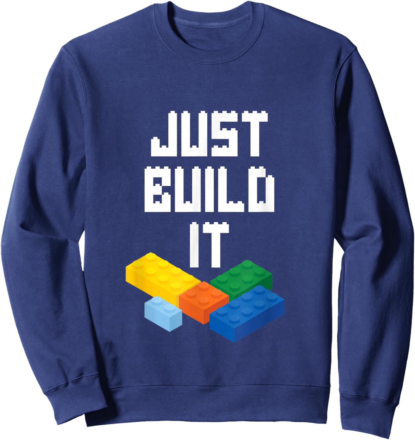 Just Build It Master Builder Building Blocks Toy Bricklayer Sweatshirt - Sweatshirt | Navy
