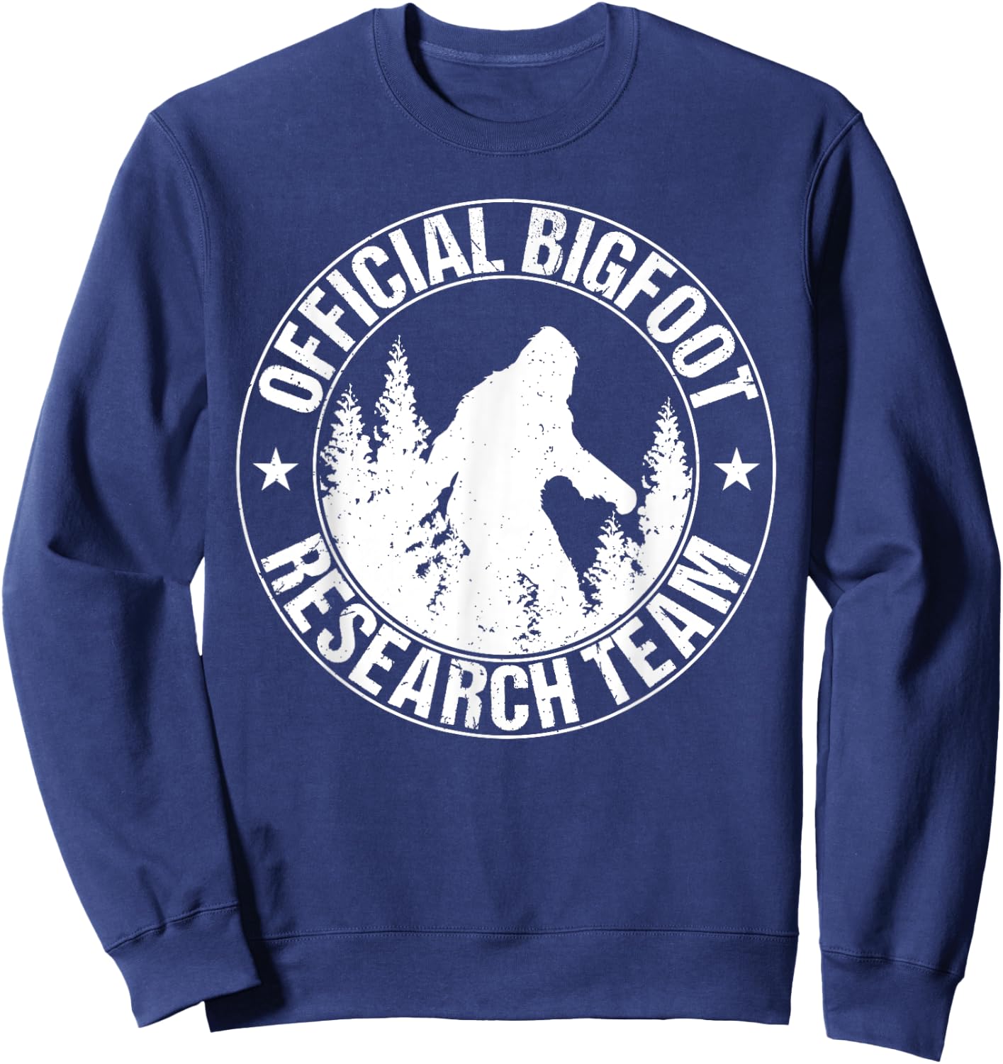 Bigfoot Research Team Cool Saying Sasquatch Funny Graphic Sweatshirt - Sweatshirt | Navy