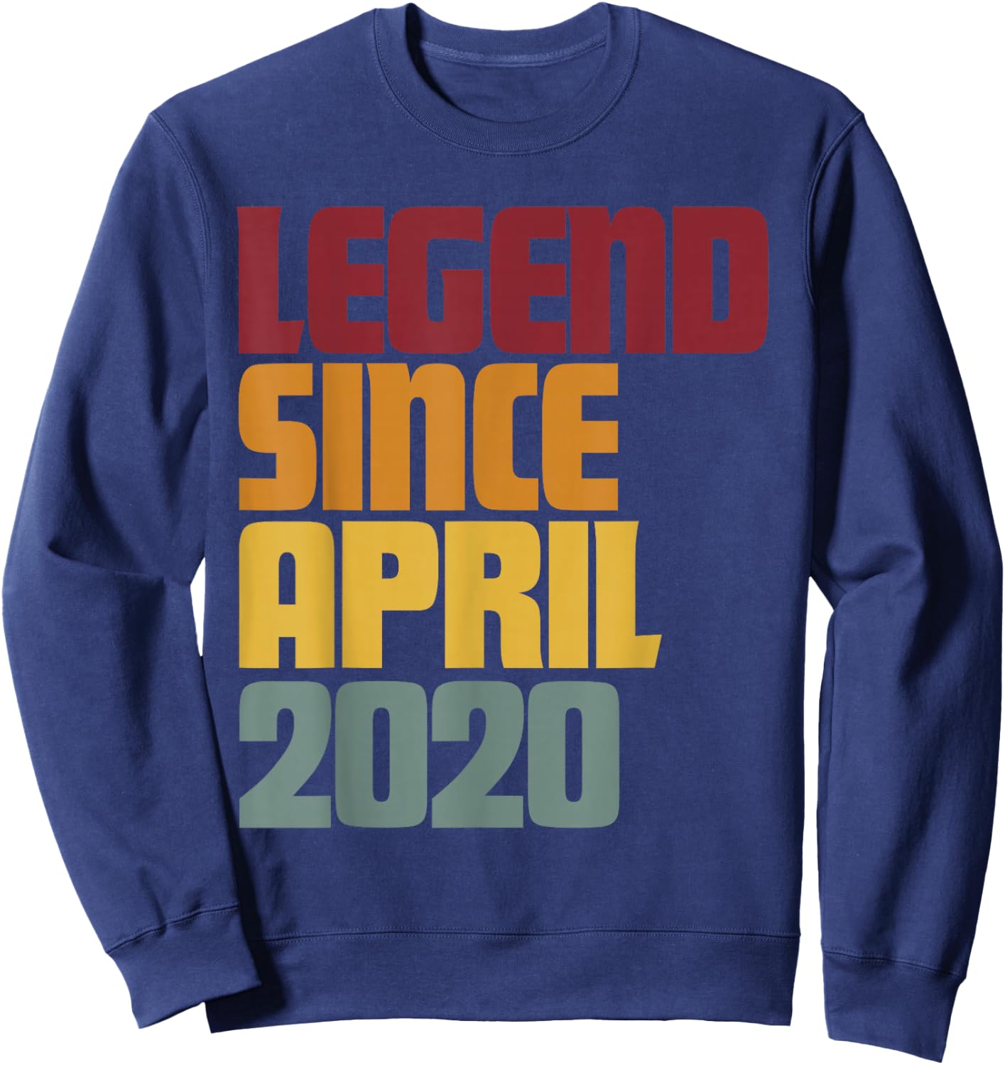 Legend Since April 2020 7th Birthday - Vintage Funny Sweatshirt - Sweatshirt | Navy