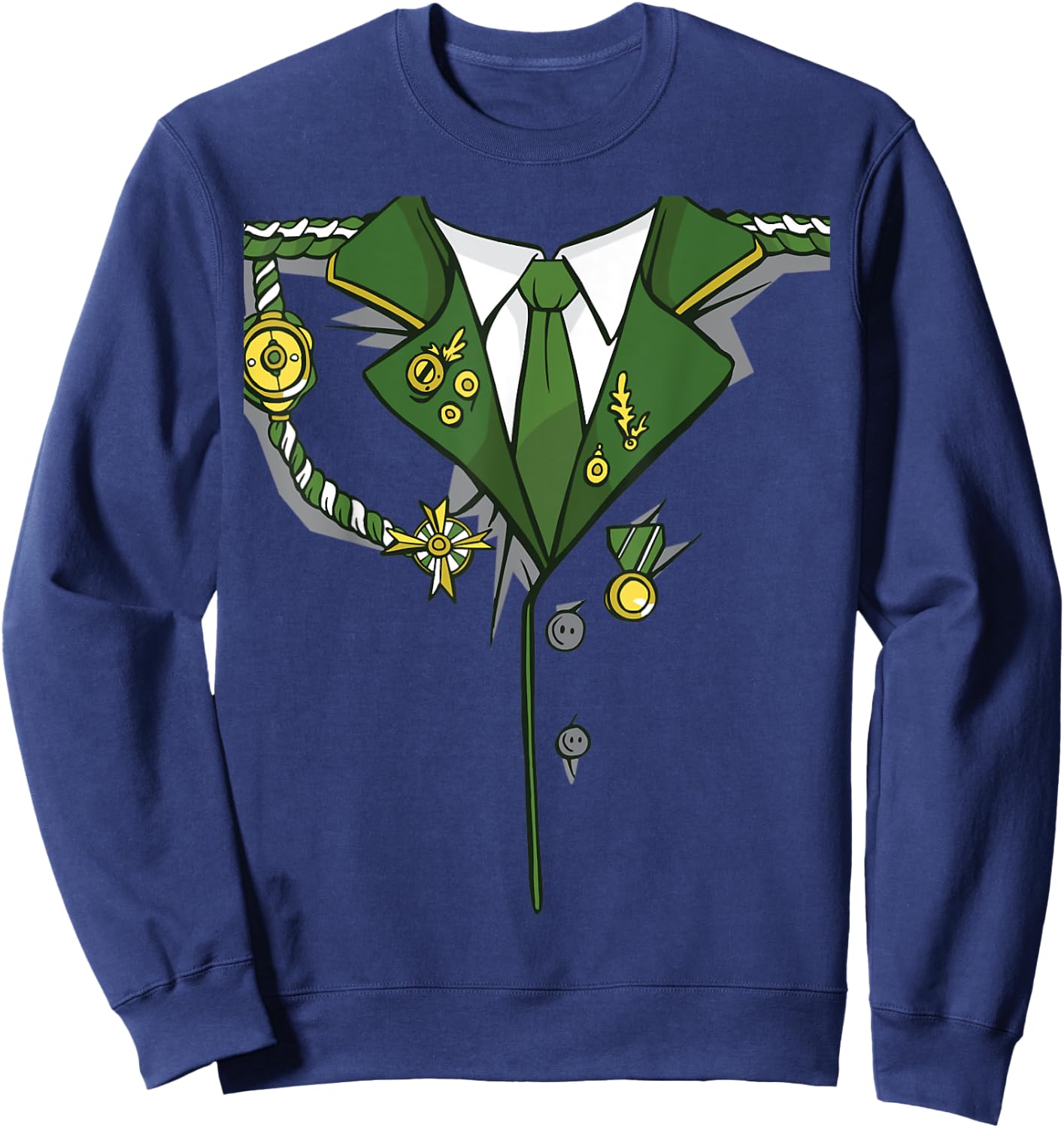 Military Officer Uniform Classic Halloween Party Costume Sweatshirt - Sweatshirt | Navy