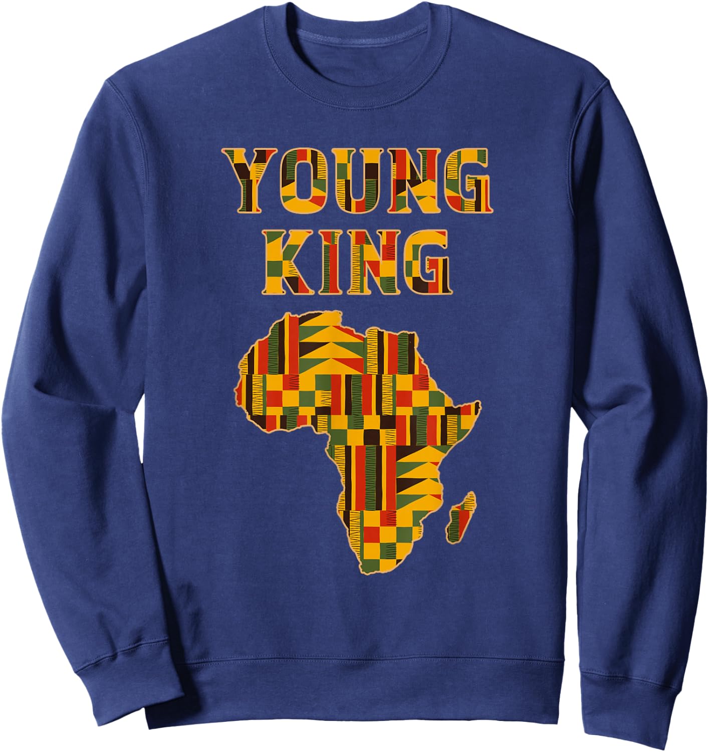 Cool African Kente Art Men Boys Kids African American Print Sweatshirt - Sweatshirt | Navy