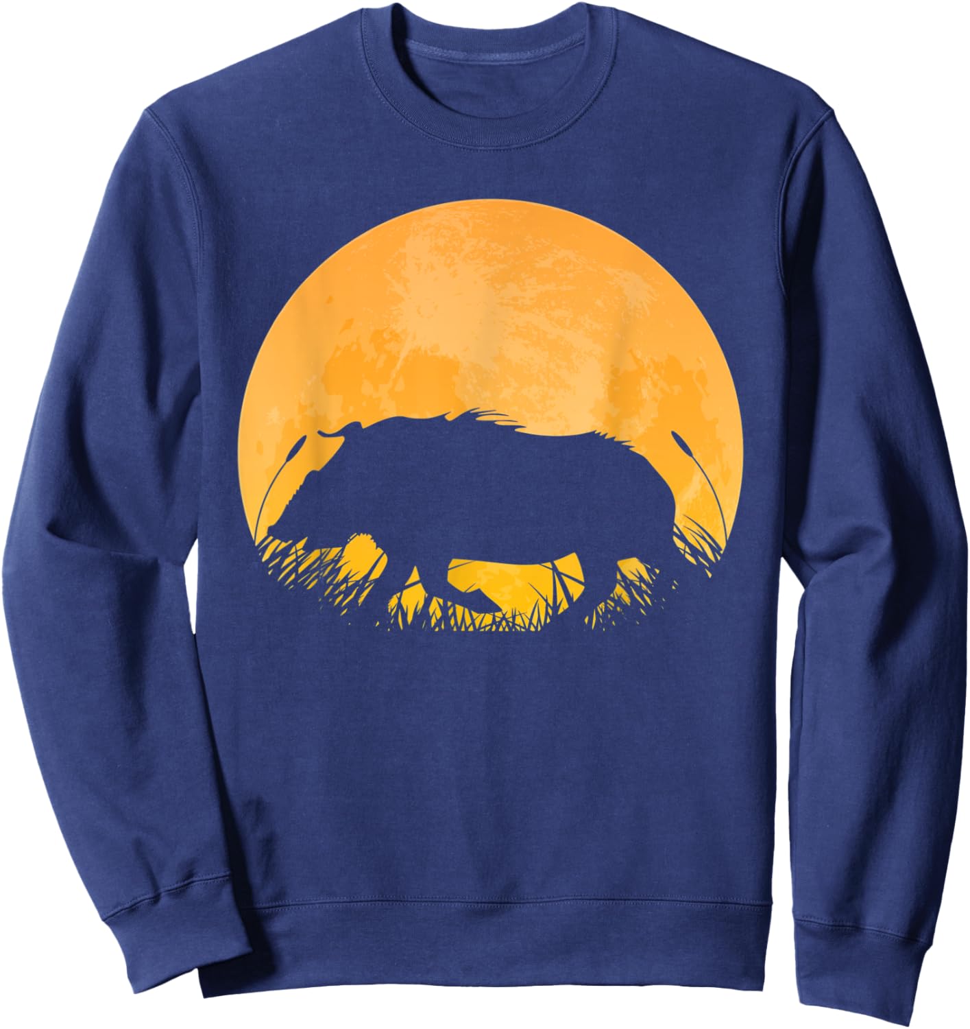 Boar Easy Halloween Outfit Pig Hog Tusk Moon Costume Gift Sweatshirt - Sweatshirt | Navy