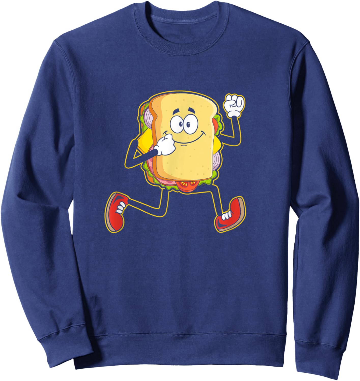 Sandwich Day making Cardio, Foodie Fast Food Running Sweatshirt - Sweatshirt | Navy