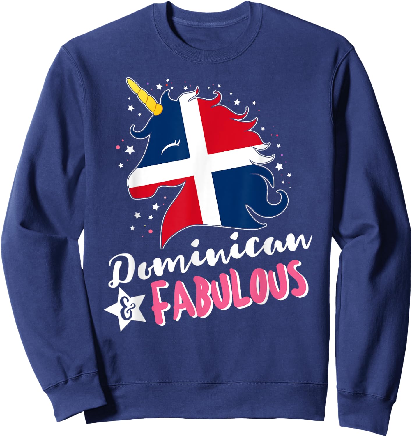 Dominican Unicorn Dominican Republic Flag Sweatshirt - Sweatshirt | Navy