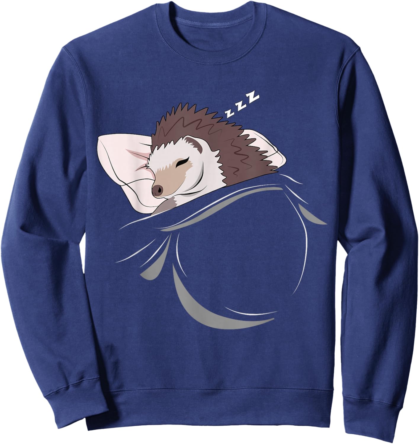 Hedgehog Sleeping Animal Pajamas Nap PJs Outfit Hedgehog Sweatshirt - Sweatshirt | Navy