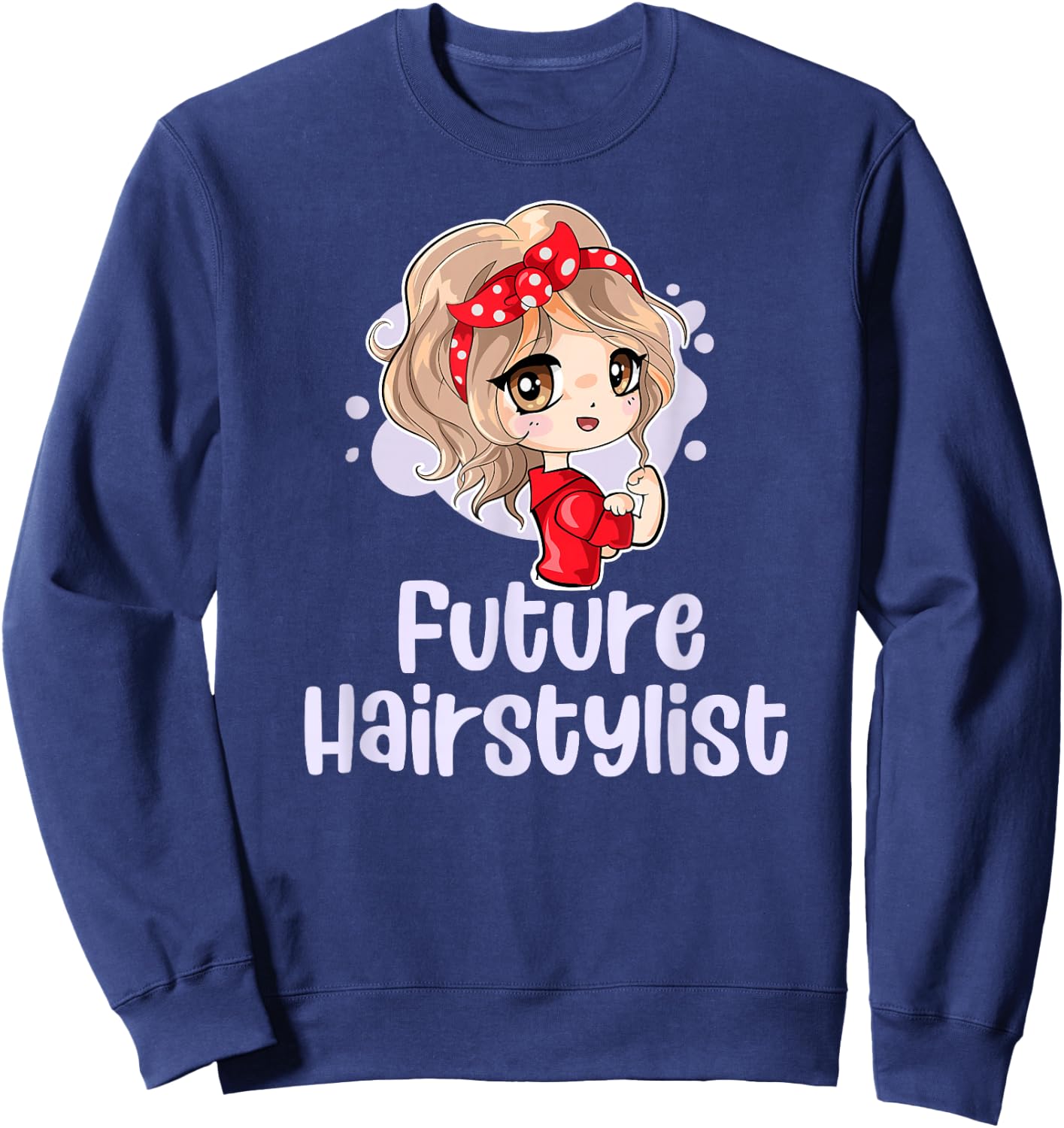 Future Hairstylist Cute Bandana Girl Daughter Hairdresser Sweatshirt - Sweatshirt | Navy