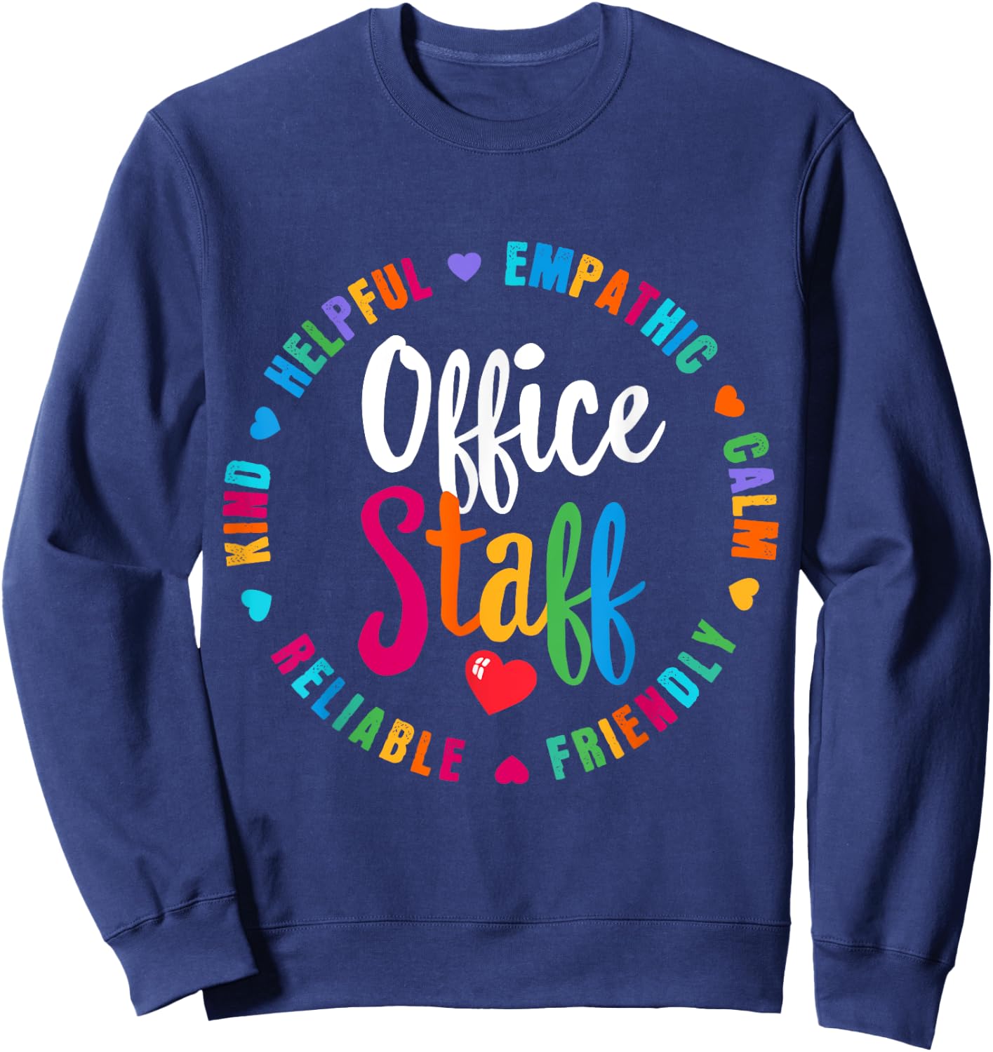 Cute School Secretary Admin Appreciation Front Office Staff Sweatshirt - Sweatshirt | Navy