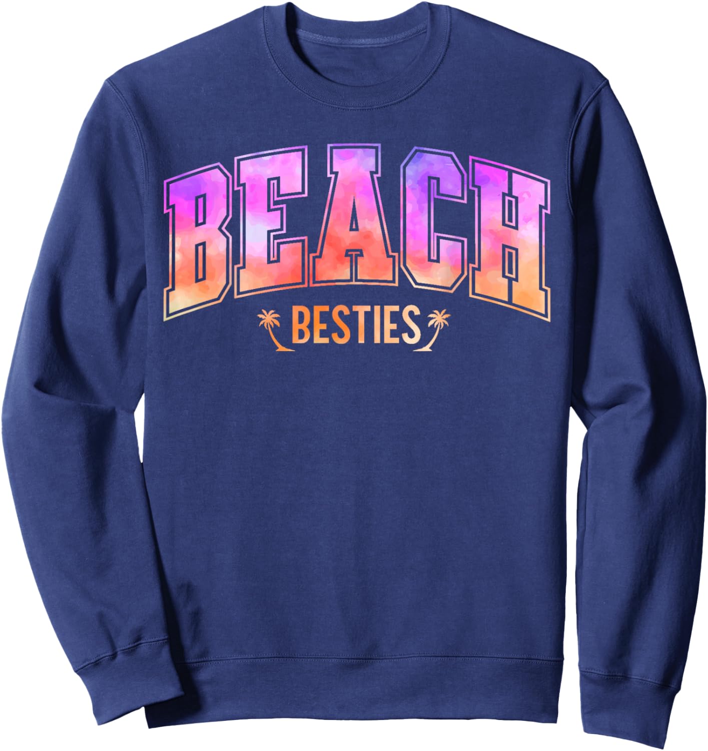 Best Friend Matching Beach Tie Dye Bestie Trip BFF Vacation Sweatshirt - Sweatshirt | Navy