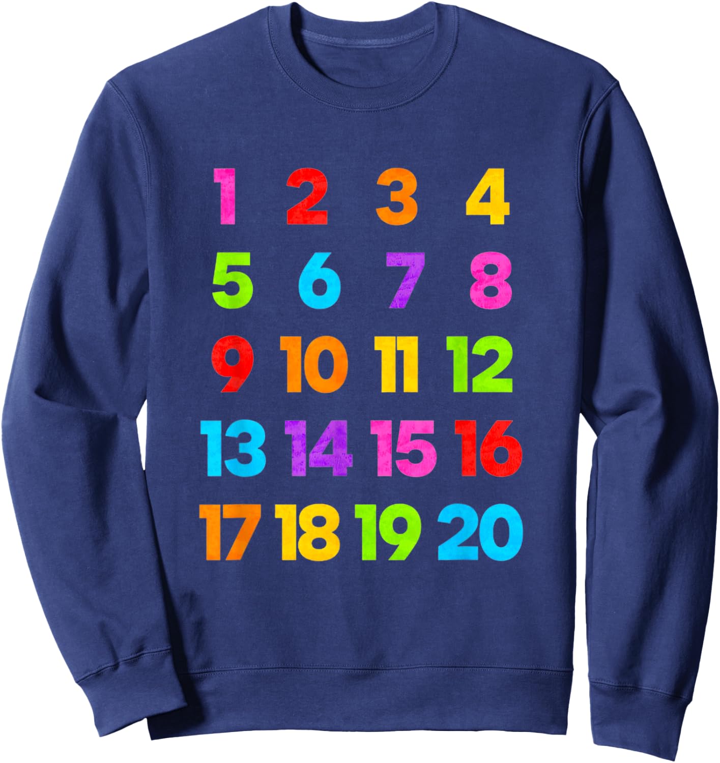Counting 1-10 Learn to Count Number School Kids Teacher Sweatshirt - Sweatshirt | Navy