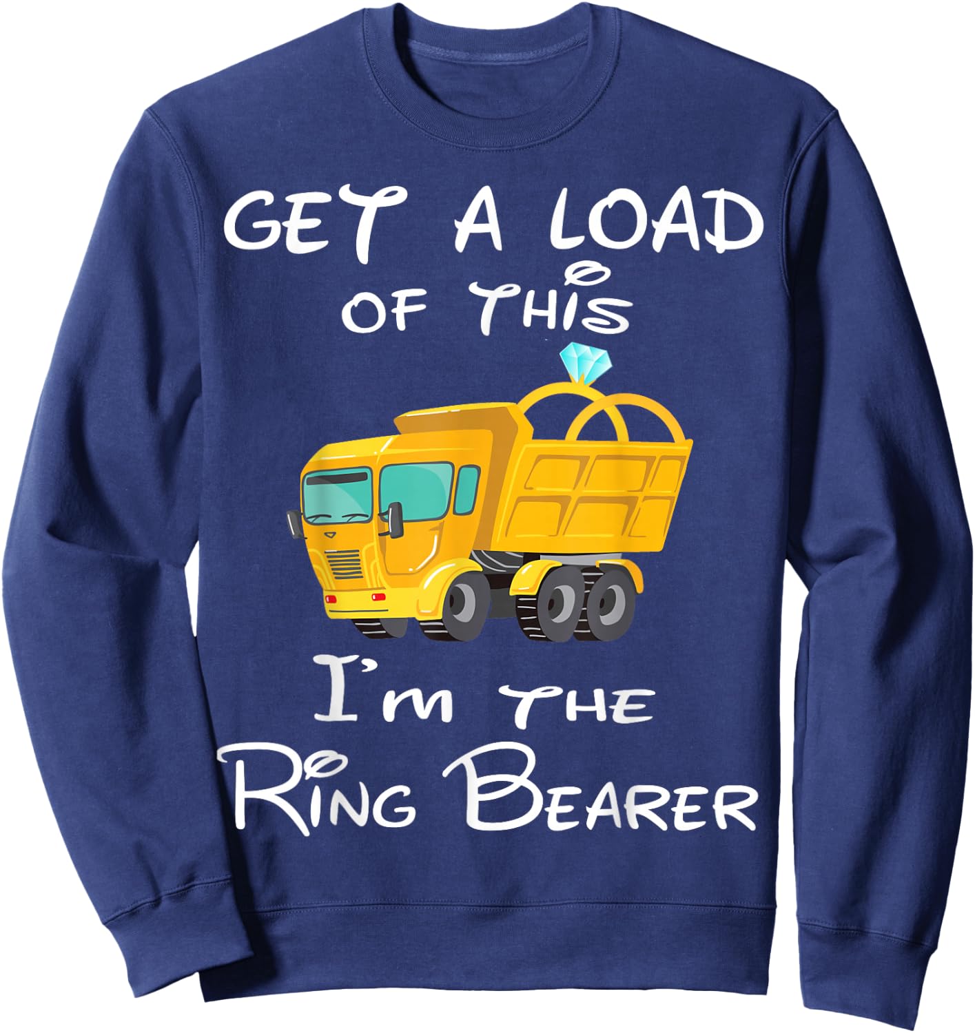 Wedding Party I'm the Ring Bearer Truck Gifts Kids Sweatshirt - Sweatshirt | Navy