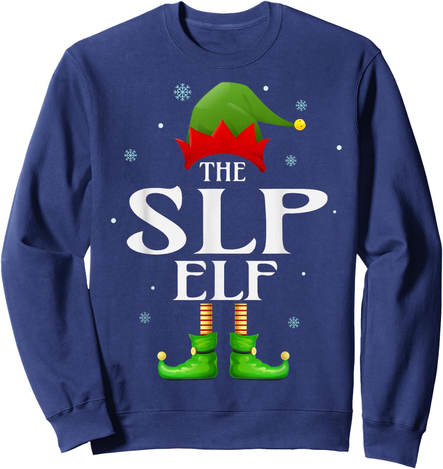 SLP Elf Xmas Funny Family Matching Group Christmas Pajama Sweatshirt - Sweatshirt | Navy